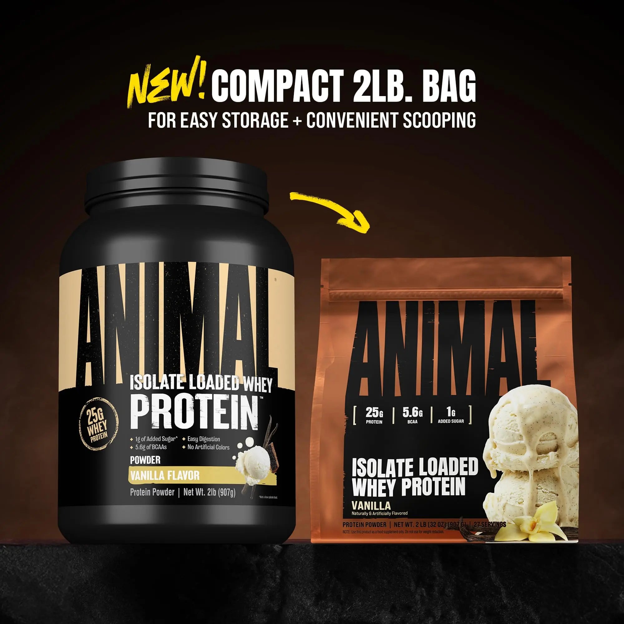 Animal Whey Isolate Protein Powder - Loaded for Pre & Post Workout Muscle Builder and Recovery with Digestive Enzymes for Men & Women - 25g Protein, Great Taste, Low Sugar - Vanilla 2 lbs Animal uk supplements