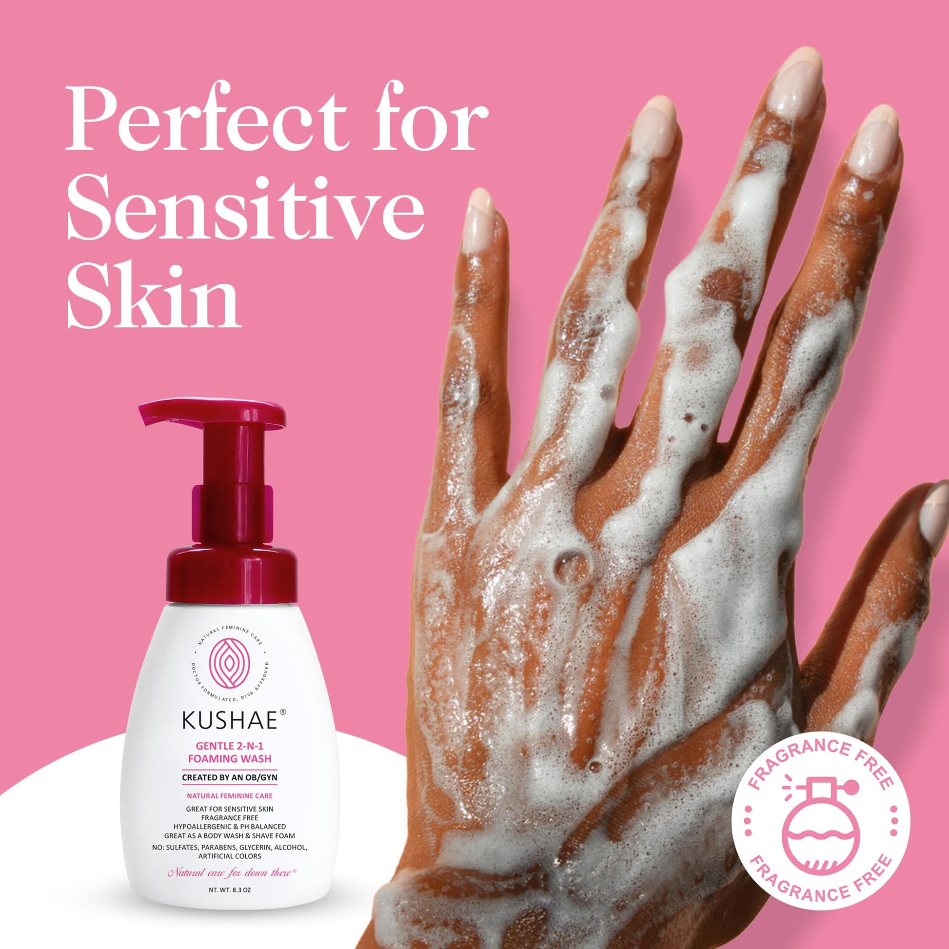 Kushae Gentle 2-in-1 Foaming Wash, pH Balance Feminine Wash for Optimal Hygiene Kushae uk supplements