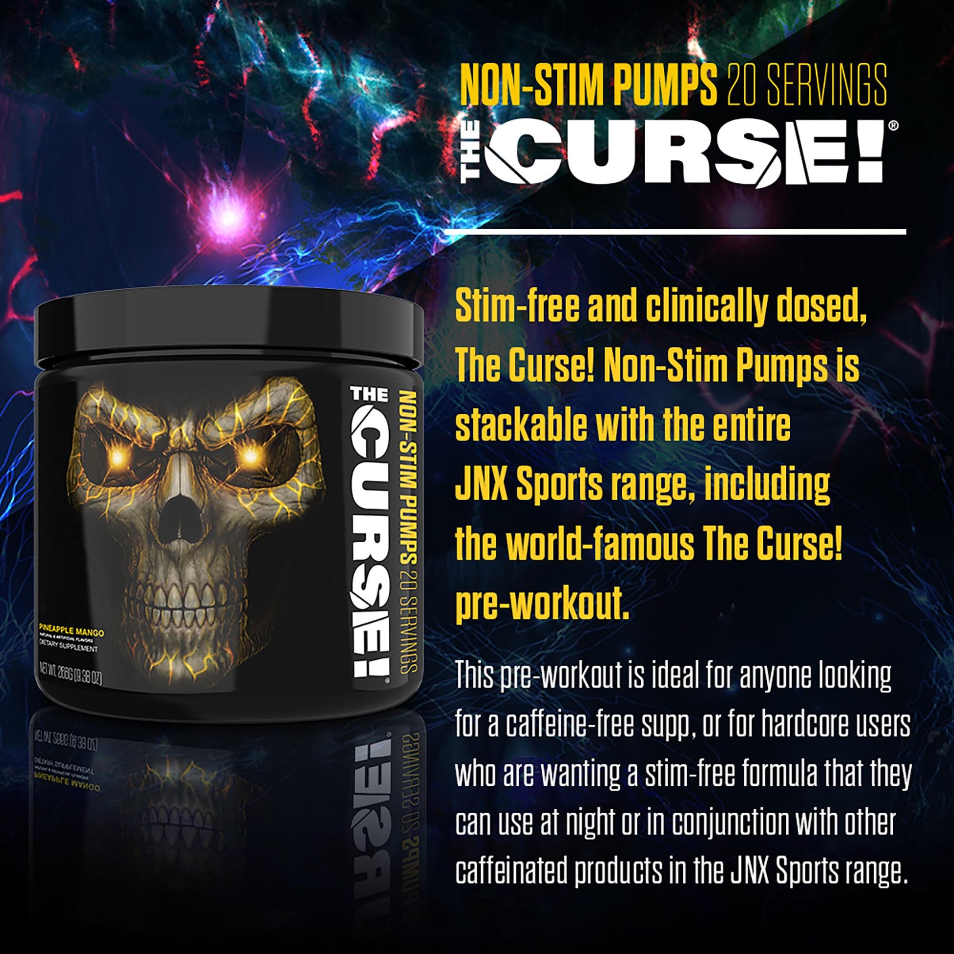 THE CURSE! JNX Sports Non-Stim Pumps Pre-Workout Supplement - Maximum Power THE CURSE! uk supplements