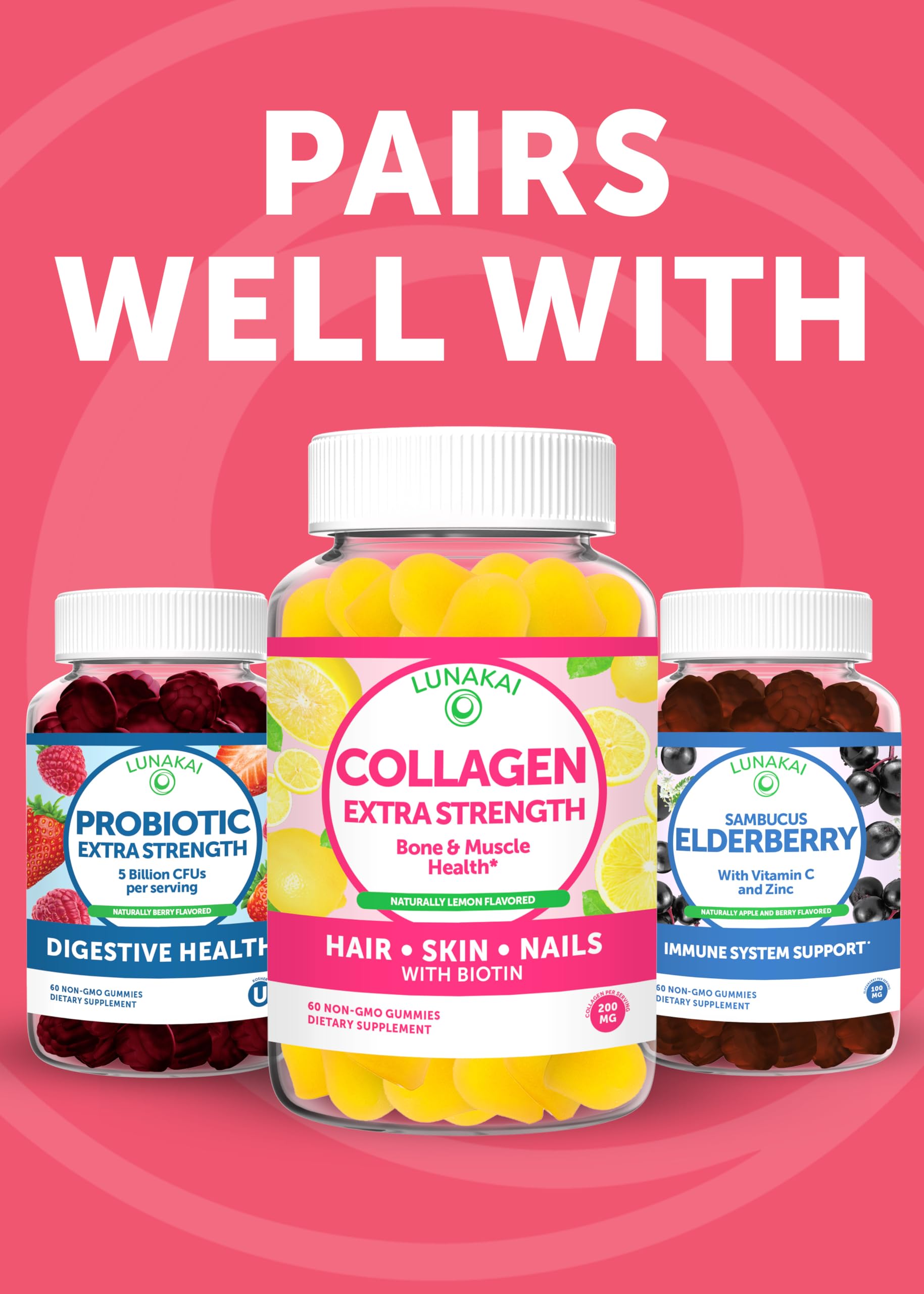 Lunakai USA Made Womens Multivitamin Gummies – Delicious Daily 16 Multi Vitamins for Women – Wellness, Energy & Essential Health Support, 60ct Lunakai uk supplements