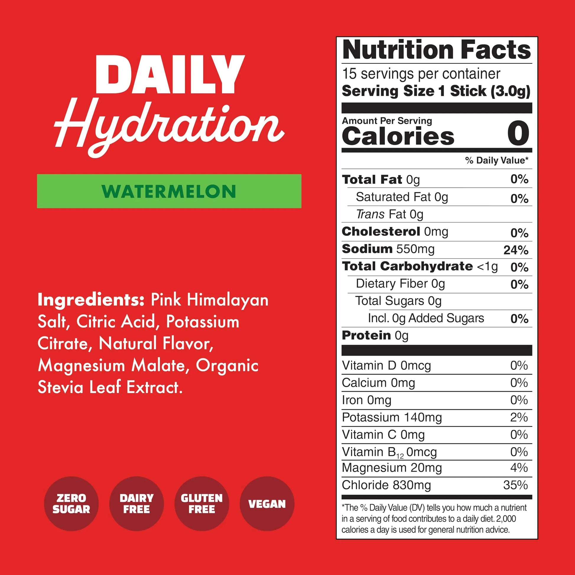 Waterboy Daily Hydration | 1,570mg Electrolyte Powder Packets | No Sugar, All Natural, Gluten Free, Zero Calories | 15 Drink Stick Mixes (Watermelon) Waterboy uk supplements
