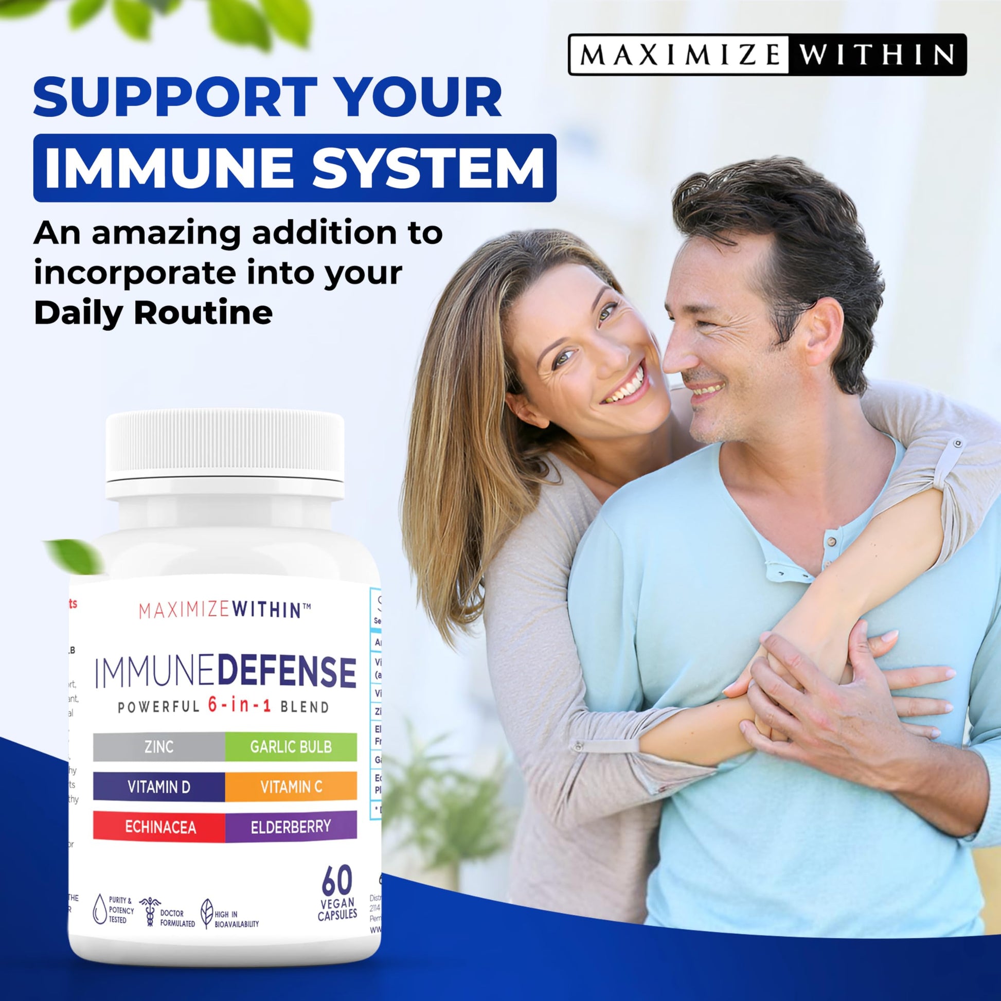 Maximum Slim Powerful 6-in-1 Immune Support Supplement with Zinc, Vitamin C, Elderberry, Vitamin D, Echinacea, & Garlic, 60 Count Maximum Slim uk supplements