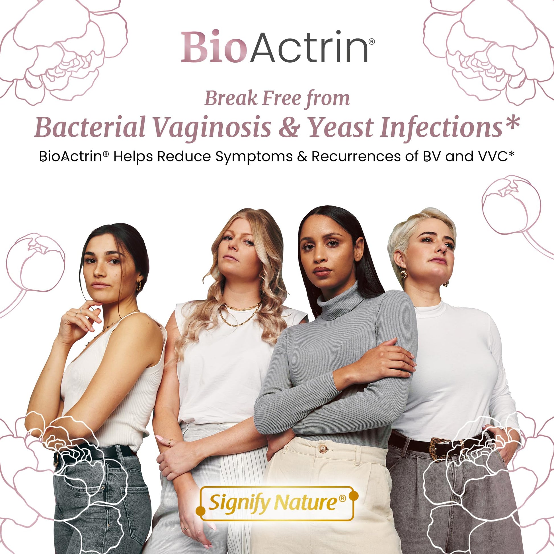 Bioactrin Vaginal Probiotics for Women - Formulated Bacterial Vaginosis Treatment, Yeast Infection SIGNIFY NATURE uk supplements