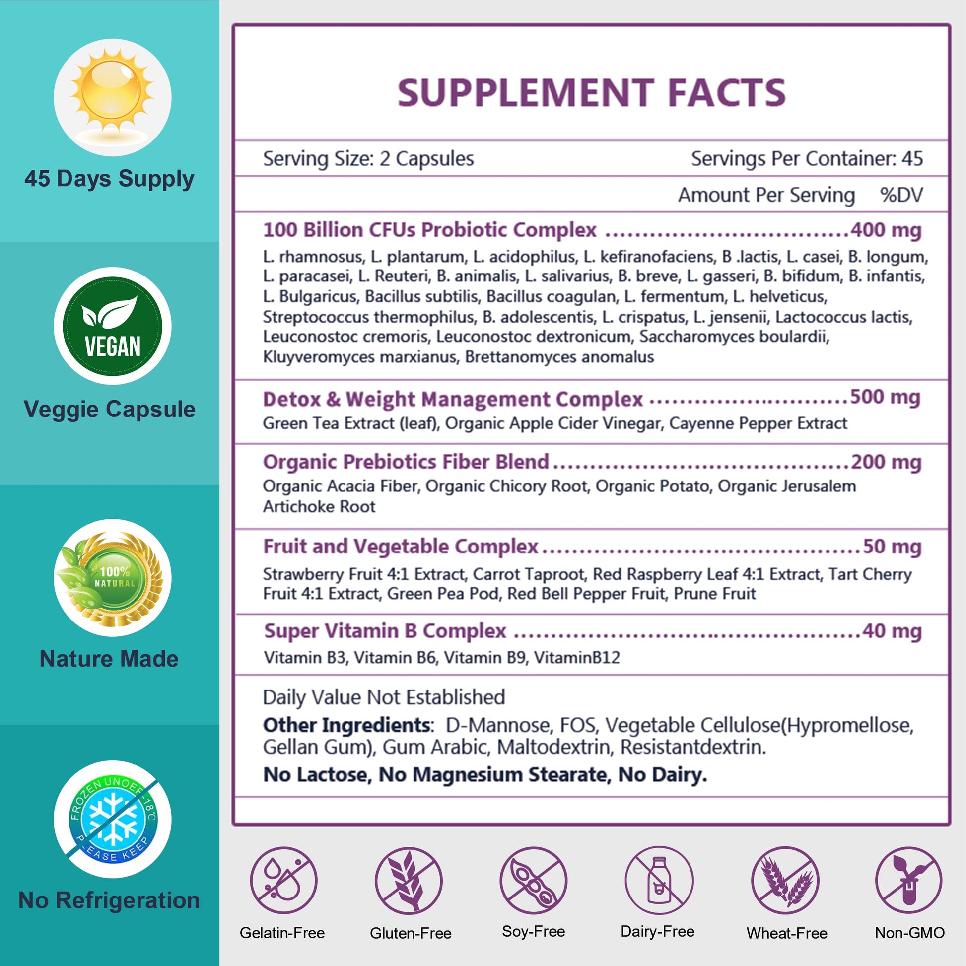 Probiotics for Women-Men-Kids Digestive Health, Prebiotics and Probiotics for Women NATURE TARGET uk supplements