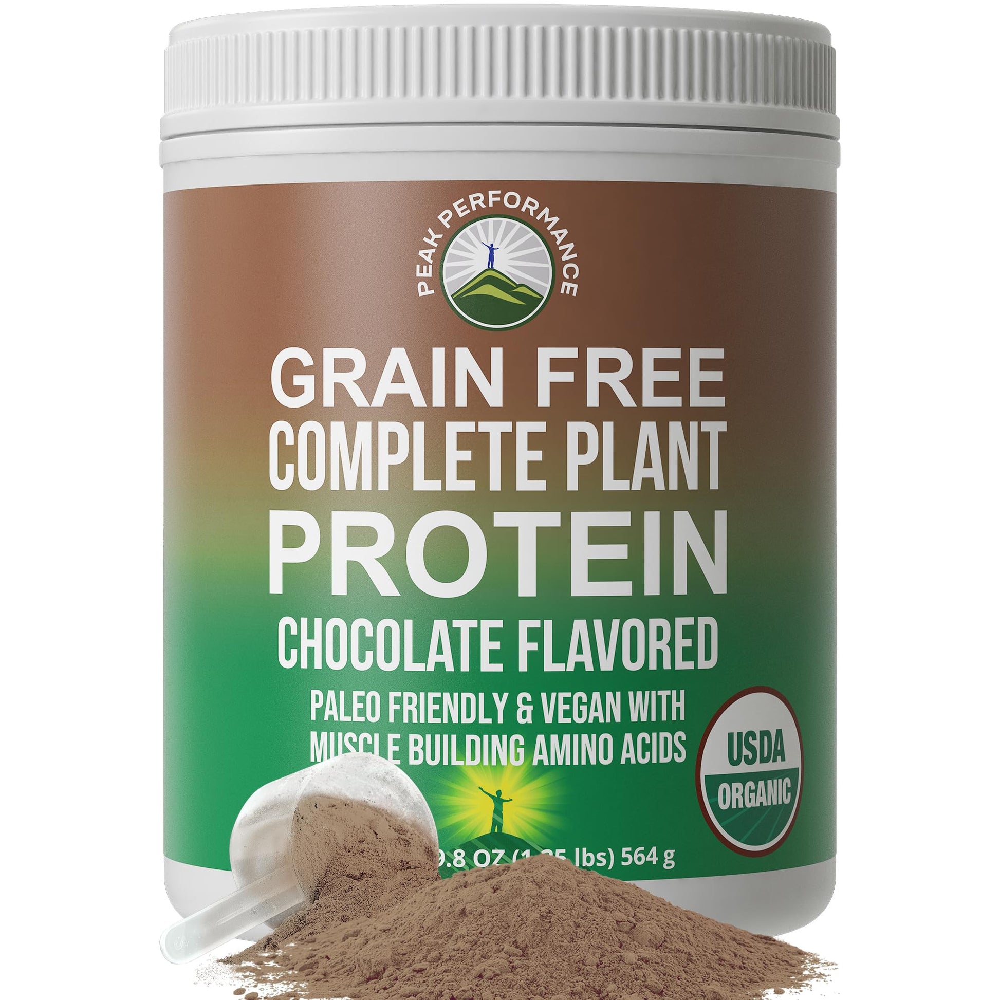 Peak Performance Organic Paleo Grain Free Plant Based Raw Vegan Protein Powder. Amazing Amino Acid Profile and Less Than 1g of Sugar. with Hemp and Pea Protein Chocolate Flavored Peak Performance uk supplements