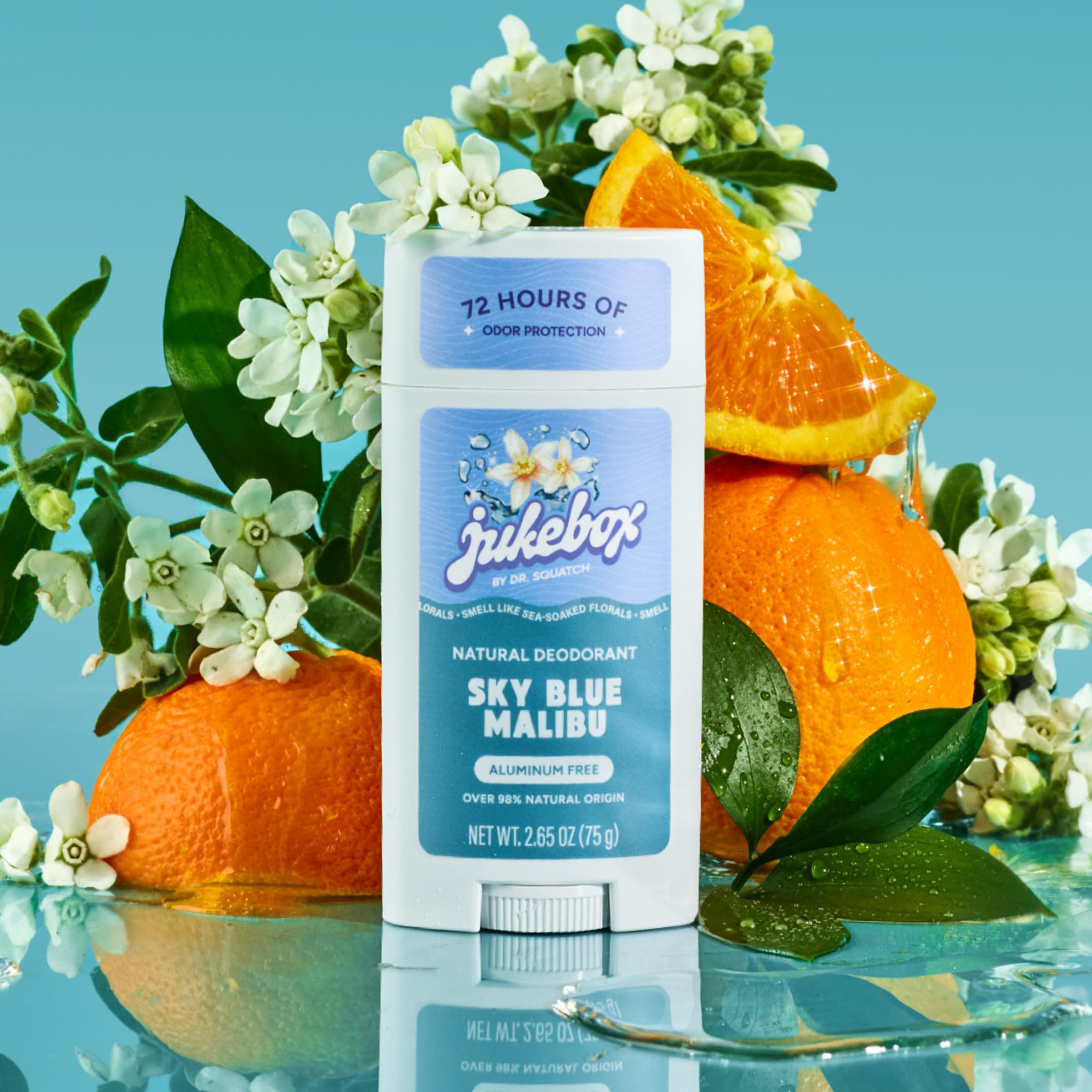 Jukebox Natural Women’s Deodorant – Aluminum Free, 72 Hour Odor Protection – Made with Arrowroot, Charcoal & Postbiotics – Sky Blue Malibu, 2.65 oz JUKEBOX uk supplements