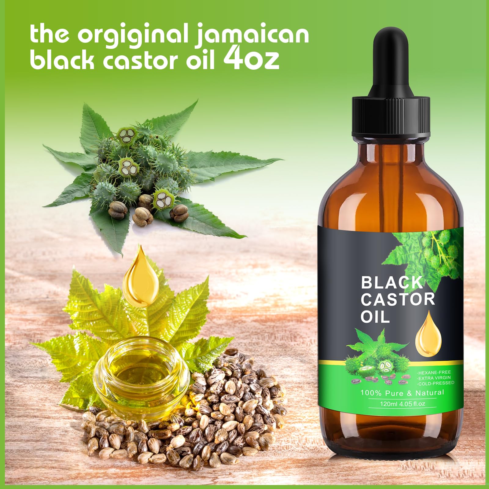 PAVAROP Jamaican Black Castor Oil, Organic Black Castor Oil Cold Pressed in Glass Bottle PAVAROP uk supplements