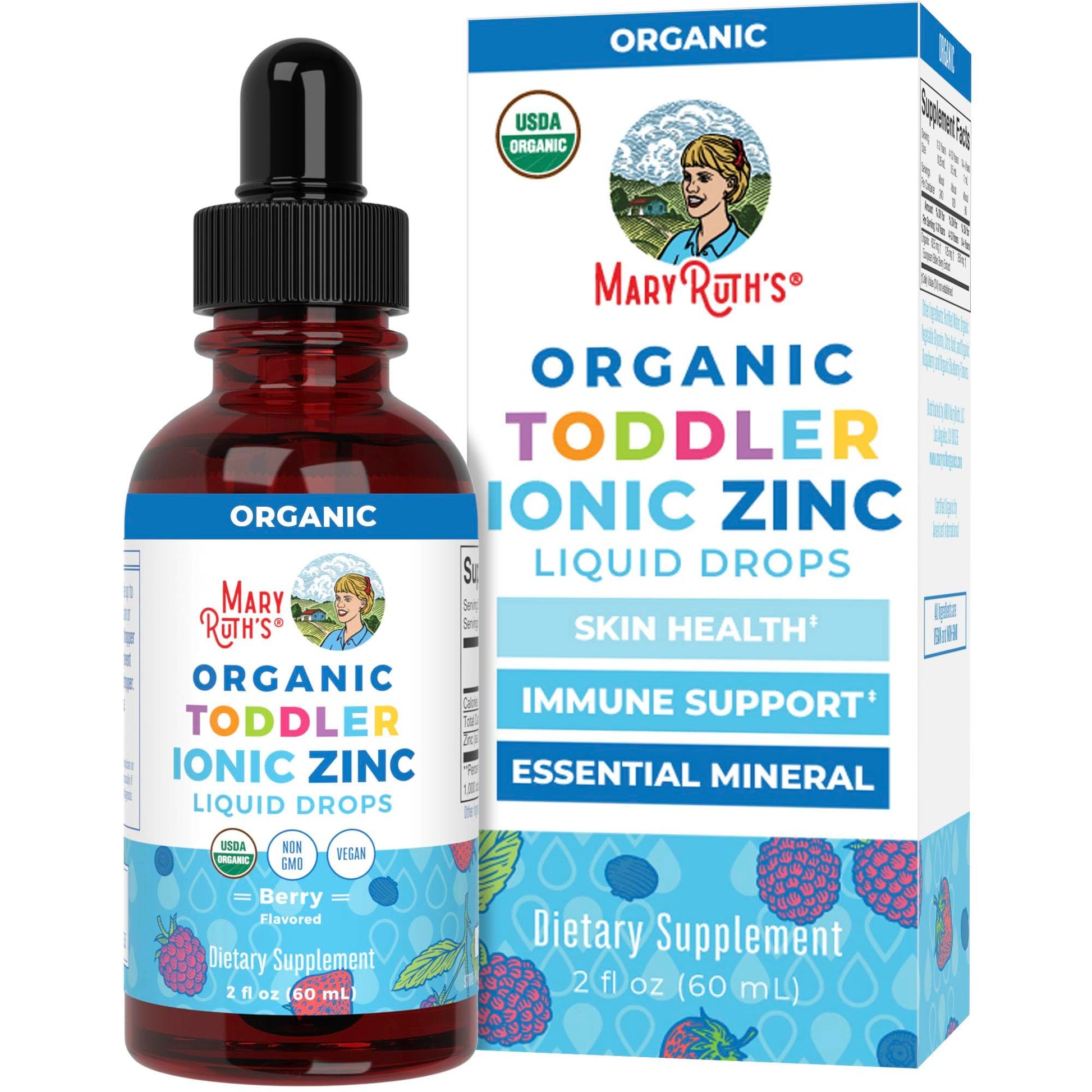 MaryRuth Organics USDA Toddler Liquid Drops | Zinc Sulfate | Immune Support Supplement| Skin Health | Vegan | Formulated for Ages 1-3 | Delicious Berry Flavor | 1 Month Supply | 2 Fl Oz MARYRUTH'S uk supplements
