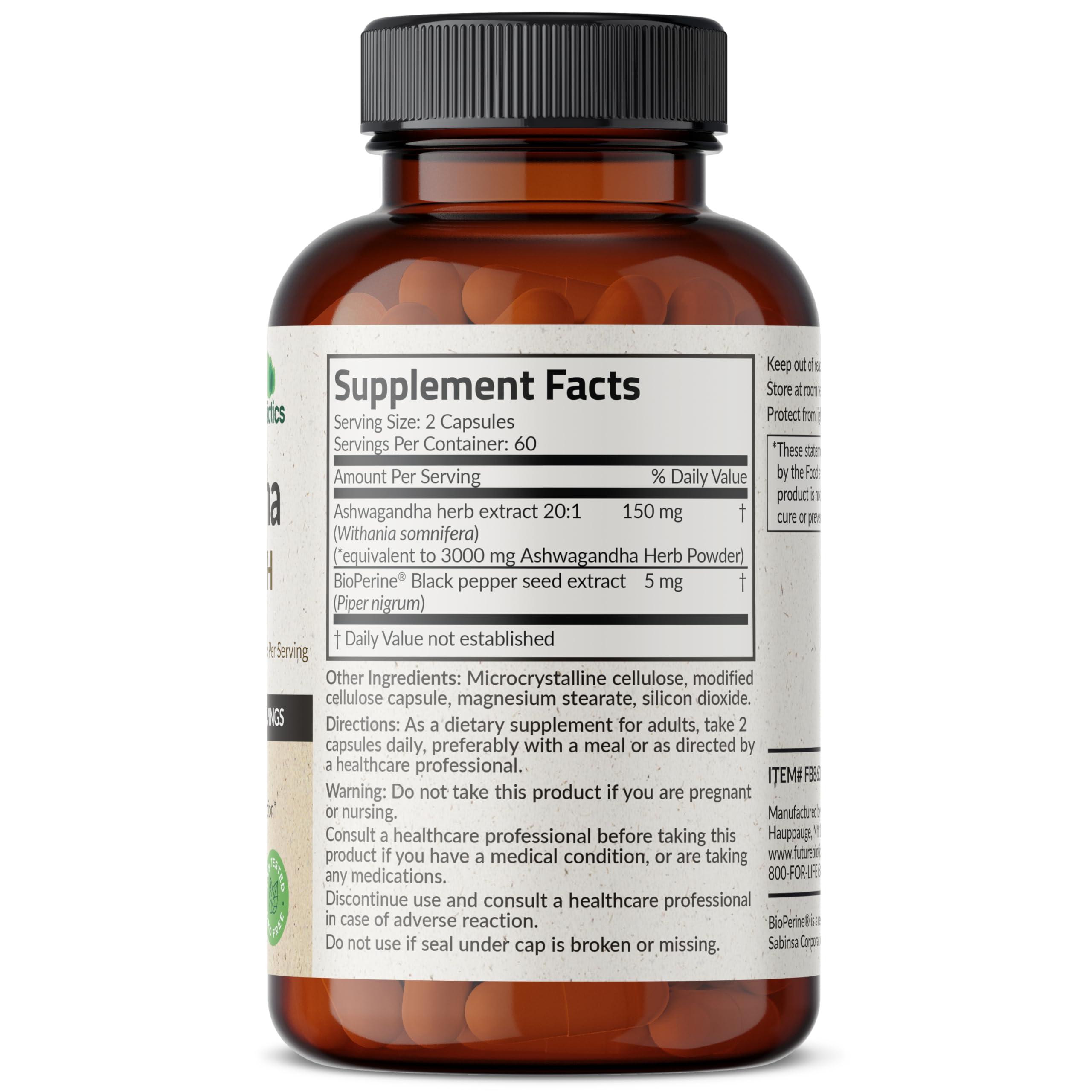 Futurebiotics Ashwagandha Extra Strength Stress & Mood Support with BioPerine Futurebiotics uk supplements
