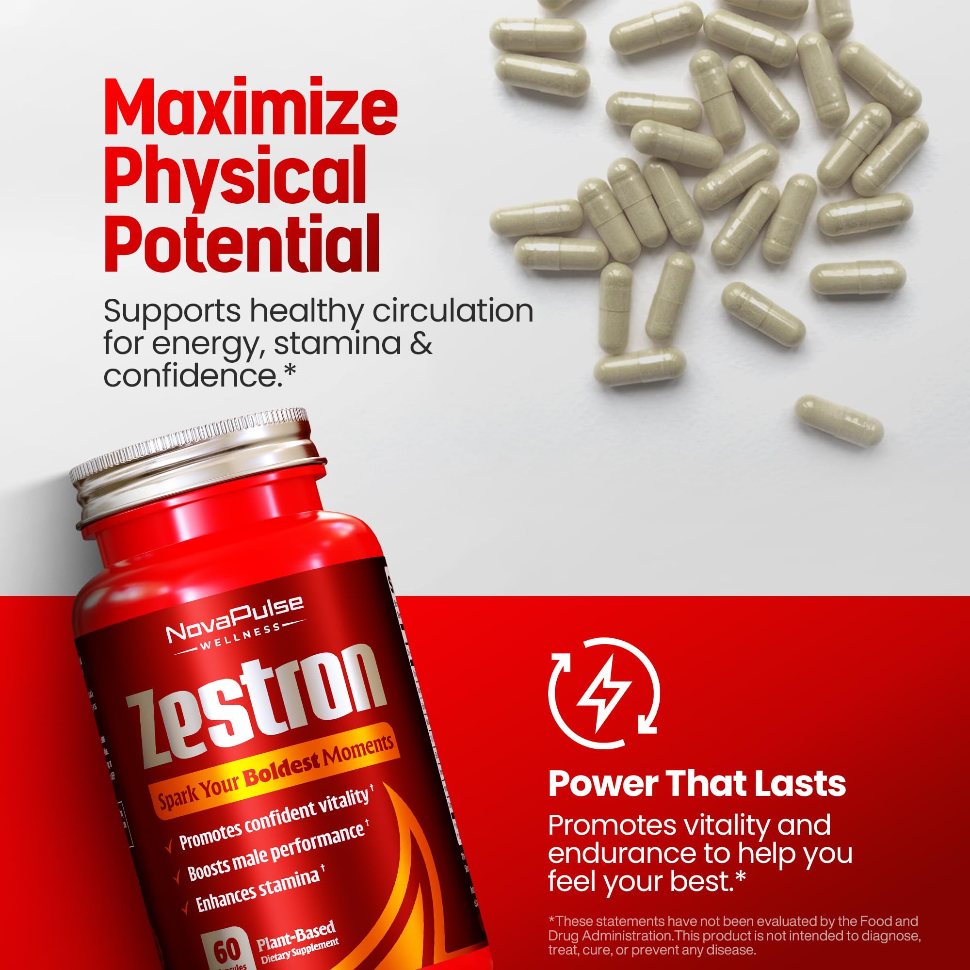 Male Enhancing Supplement Fast Acting Enlargement Pills for Men - Enhanced Size, Drive, Blood Flow, Libido, Testosterone Booster, Strength, Endurance - Boost Performance & Confidence - 60 Capsules NovaPulse Wellness uk supplements