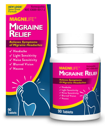 MagniLife Migraine Relief, Non-Habit Forming, 90 Homeopathic Tablets, Migraine Medicine for Light & Sound Sensitivity, Nausea, Blurred Vision & Pressure, Quick-Dissolve Headache Pain Relief MagniLife uk supplements
