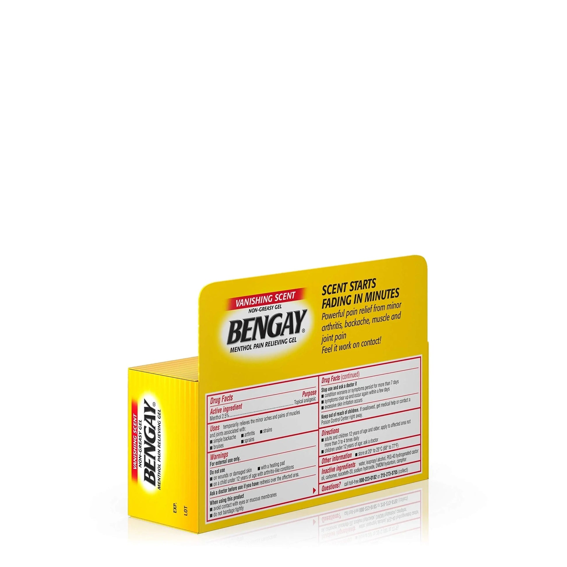 Vanishing Scent Bengay Relief Gel, Non-Greasy Topical Reliever with Cooling Menthol, 2 oz Bengay uk supplements