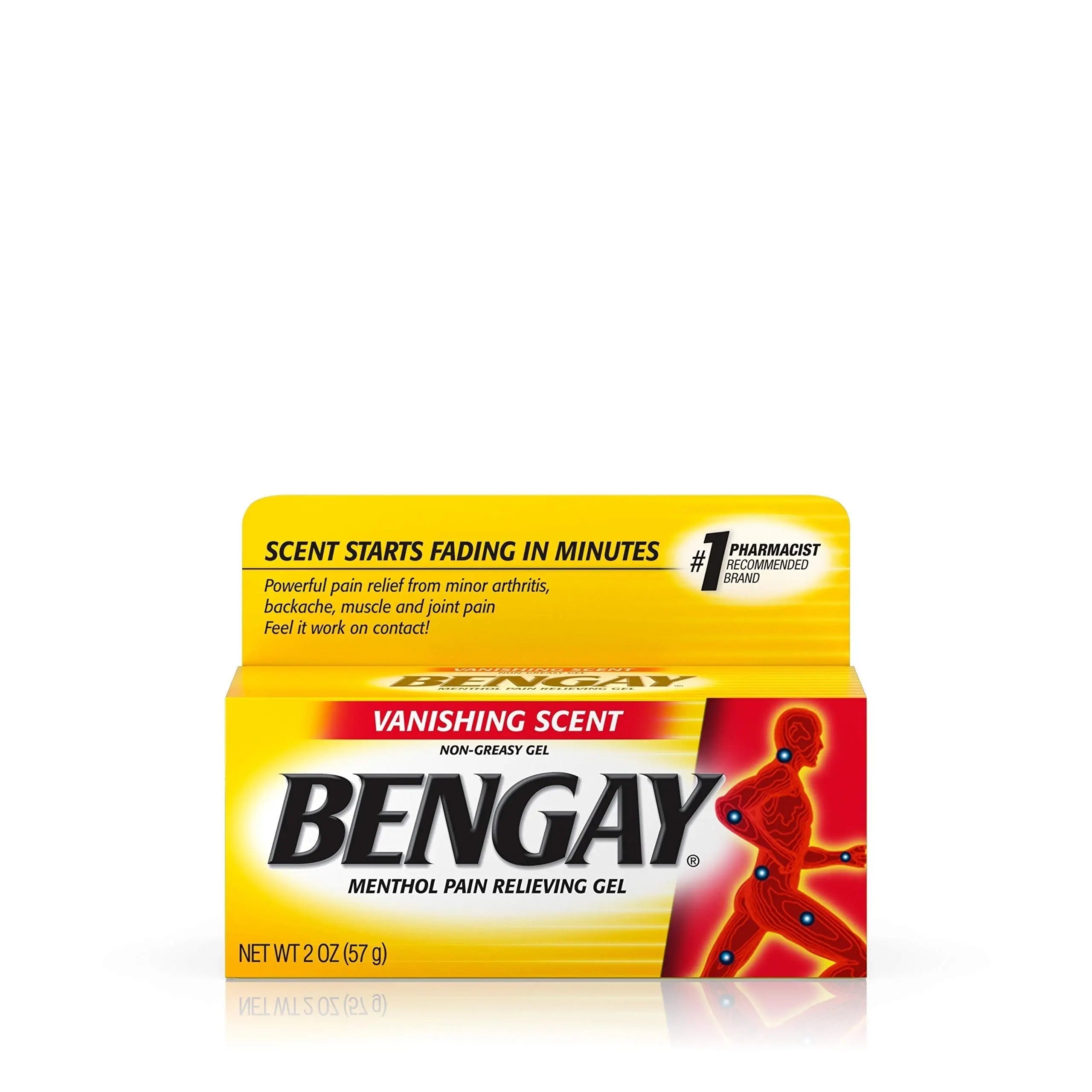 Vanishing Scent Bengay Relief Gel, Non-Greasy Topical Reliever with Cooling Menthol, 2 oz Bengay uk supplements