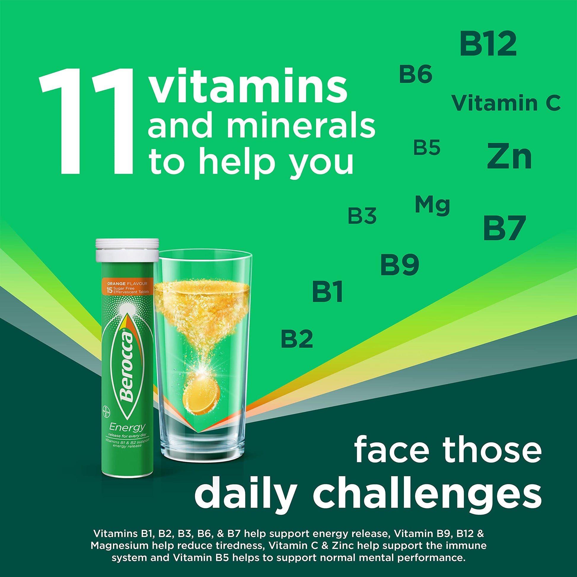 Berocca Vitamin C Effervescent Tablets, with Magnesium, Vitamin B12 and Vitamin B Berocca uk supplements