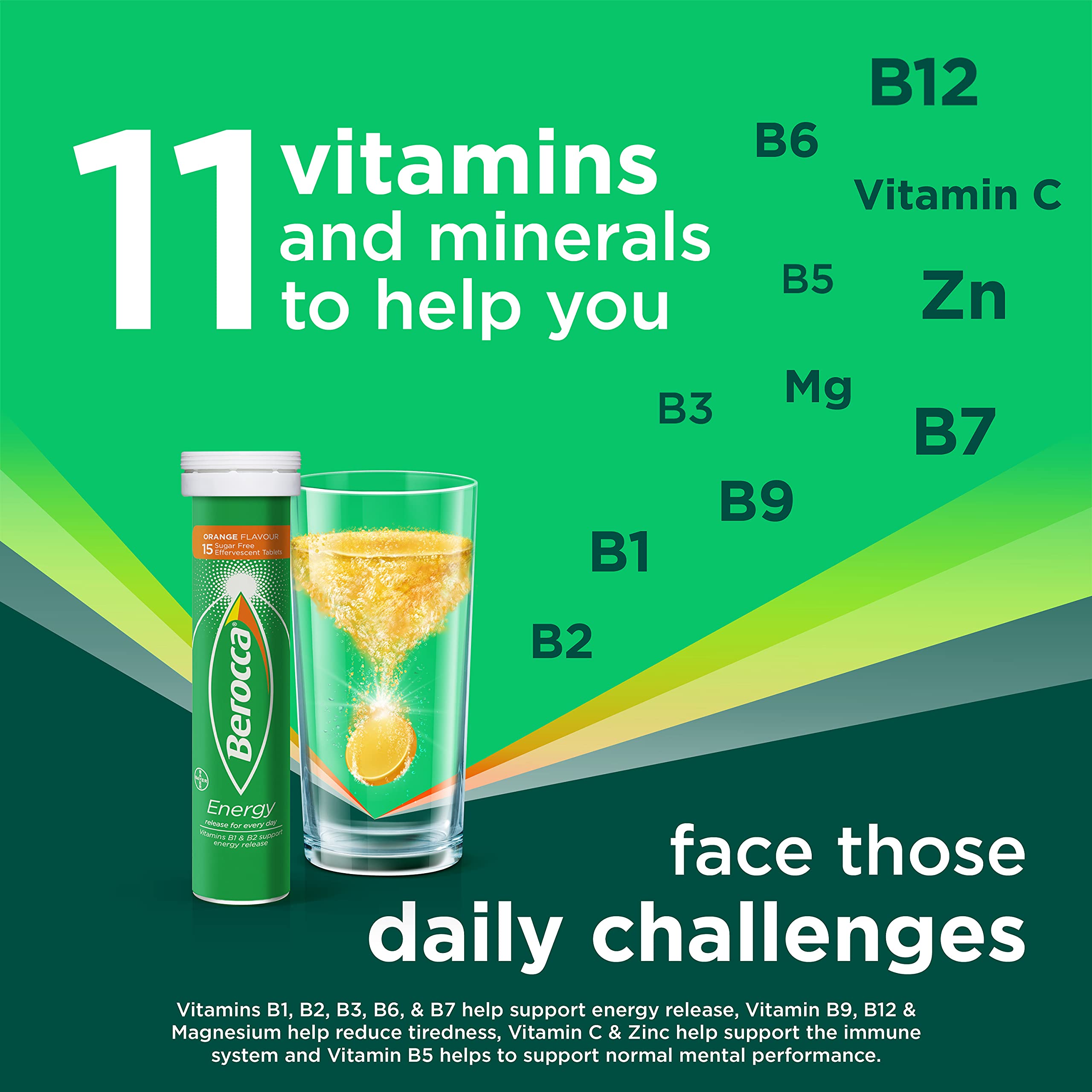 Berocca Vitamin C Effervescent Tablets, with Magnesium, Vitamin B12 and Vitamin B Berocca uk supplements