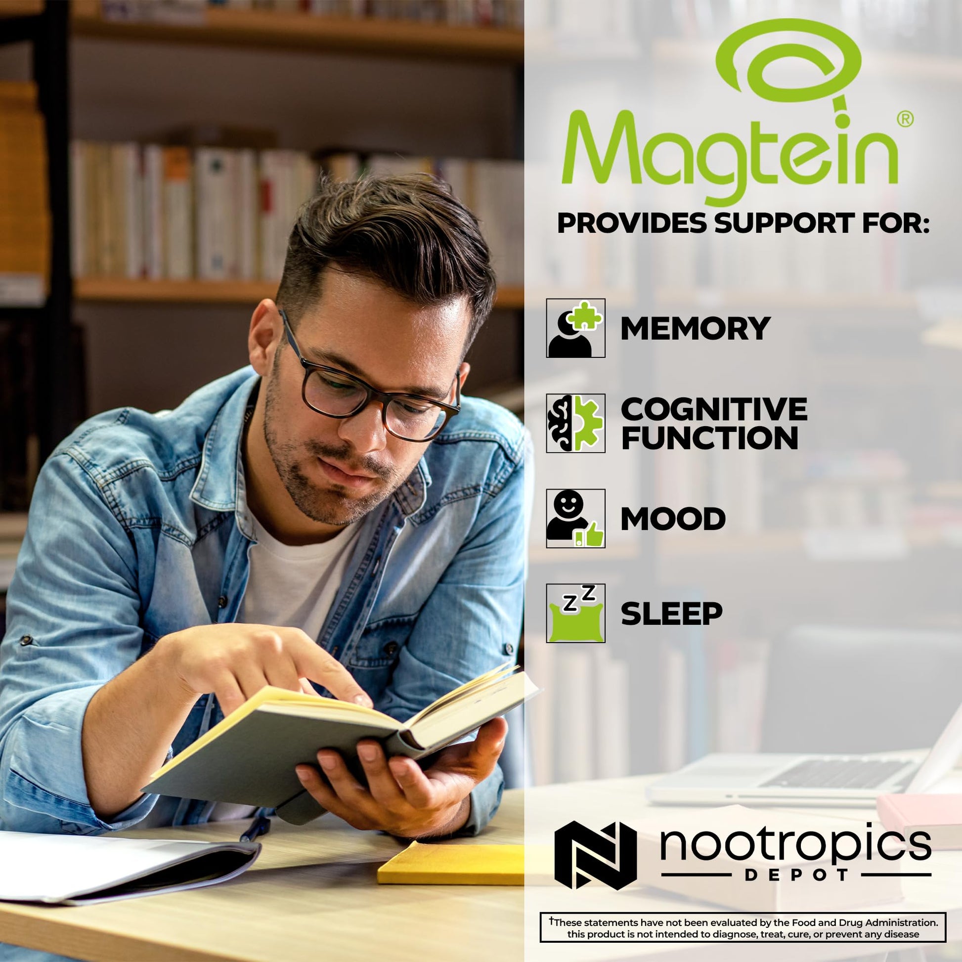 Nootropics Depot Magtein Magnesium L-Threonate Capsules | 90 Count | Mineral Supplement | Natural | Supports Mitochondrial Function | Boosts Energy and Cognitive Function Nootropics Depot uk supplements