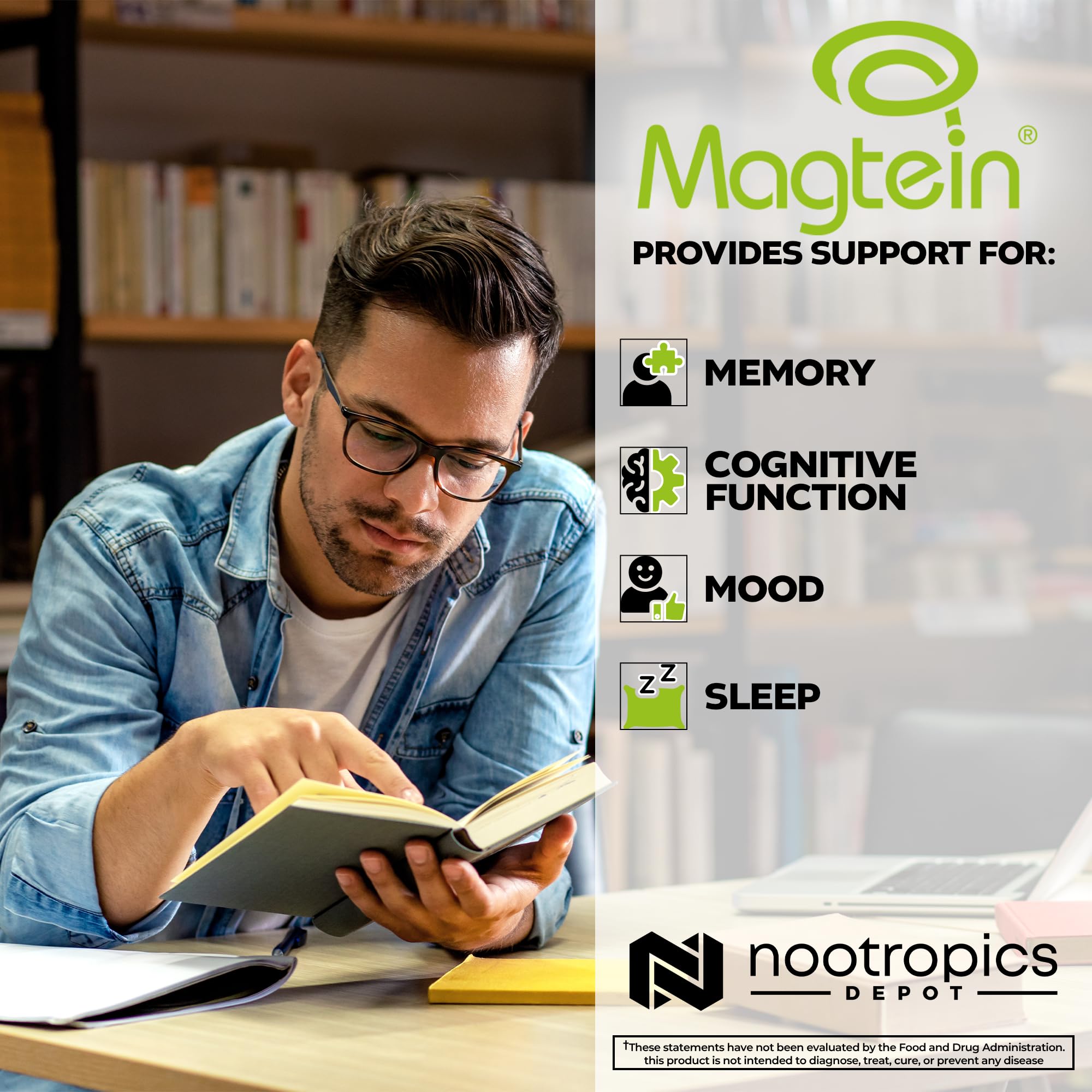 Nootropics Depot Magtein Magnesium L-Threonate Capsules | 90 Count | Mineral Supplement | Natural | Supports Mitochondrial Function | Boosts Energy and Cognitive Function Nootropics Depot uk supplements