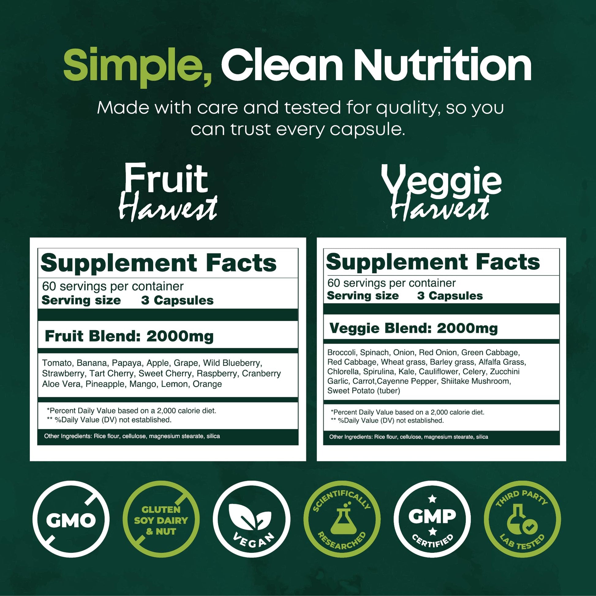 Supermed Research Fruits and Vegetables Supplements – 2 Pack Combination Fruit & Veggies Supplement – Whole Food Vitamins & Minerals for Adults – Superfood Veggie Vitamins for Adults (180 x 2, 360 Ct) Supermed Research uk supplements