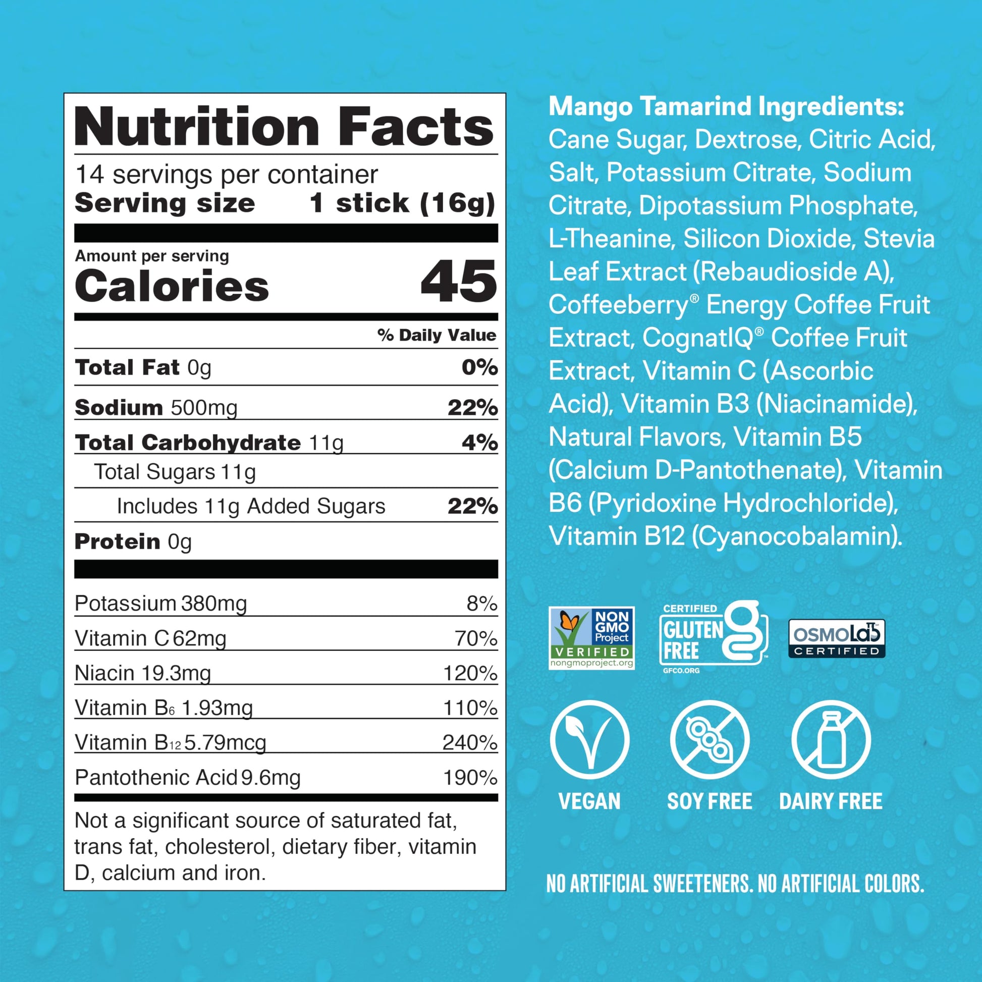 Liquid I.V.® Hydration Multiplier +Energy - Mango Tamarind | Electrolyte Powder Drink Mix | 1 Pack (14 Servings) Liquid I.V. uk supplements