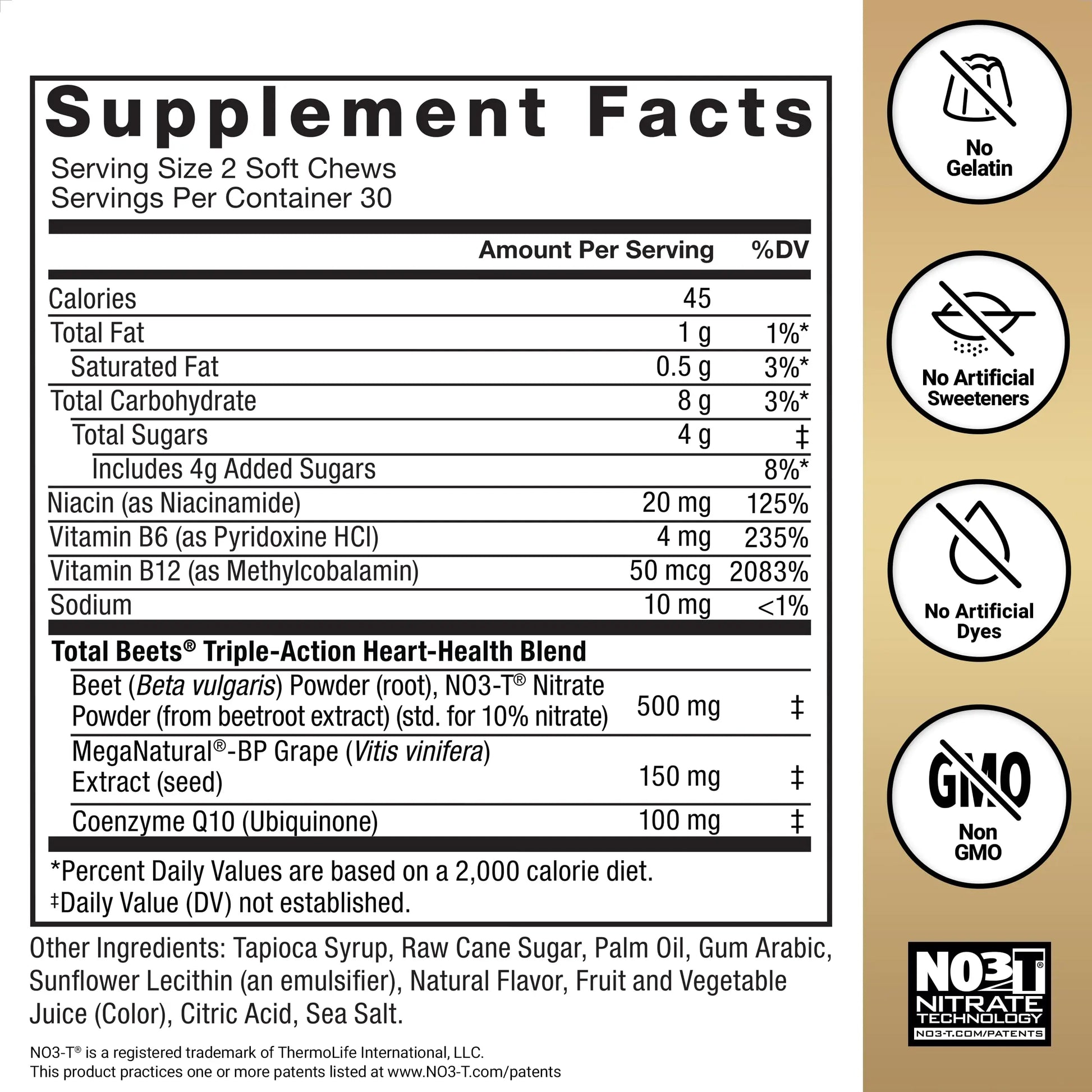 Force Factor Total Beets Ultimate Heart Health Chews for Blood Pressure Support, with Beetroot Powder, CoQ10, B Vitamins & Grapeseed Extract for Blood Flow Force Factor uk supplements