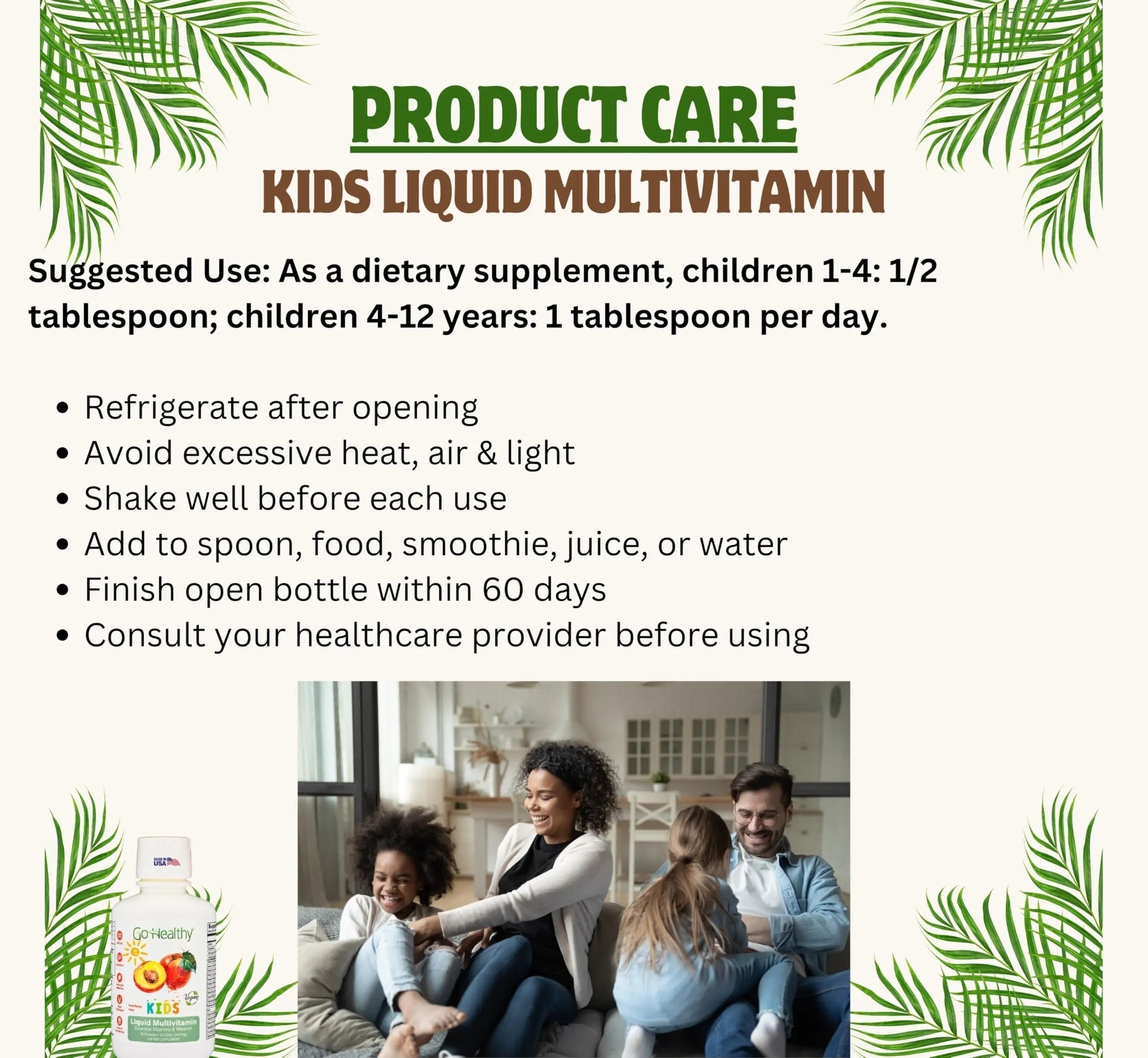 Go Healthy Kids Liquid Multivitamin | Immune Support | Kid Liquid Multivitamins | High Absorption | Vegan Vitamins | Kids Vitamins Multivitamin Go Healthy Natural uk supplements