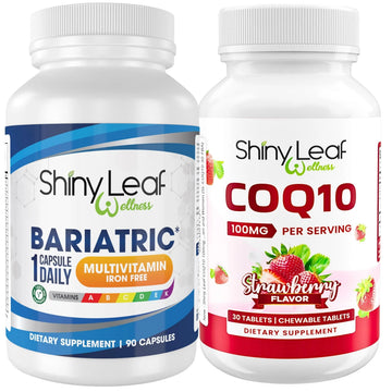 Bariatric Multivitamin Iron-Free One Capsule Per Day and CoQ10 100mg Supplement for Brain Health and Energy Management for Women and Men Shiny Leaf uk supplements