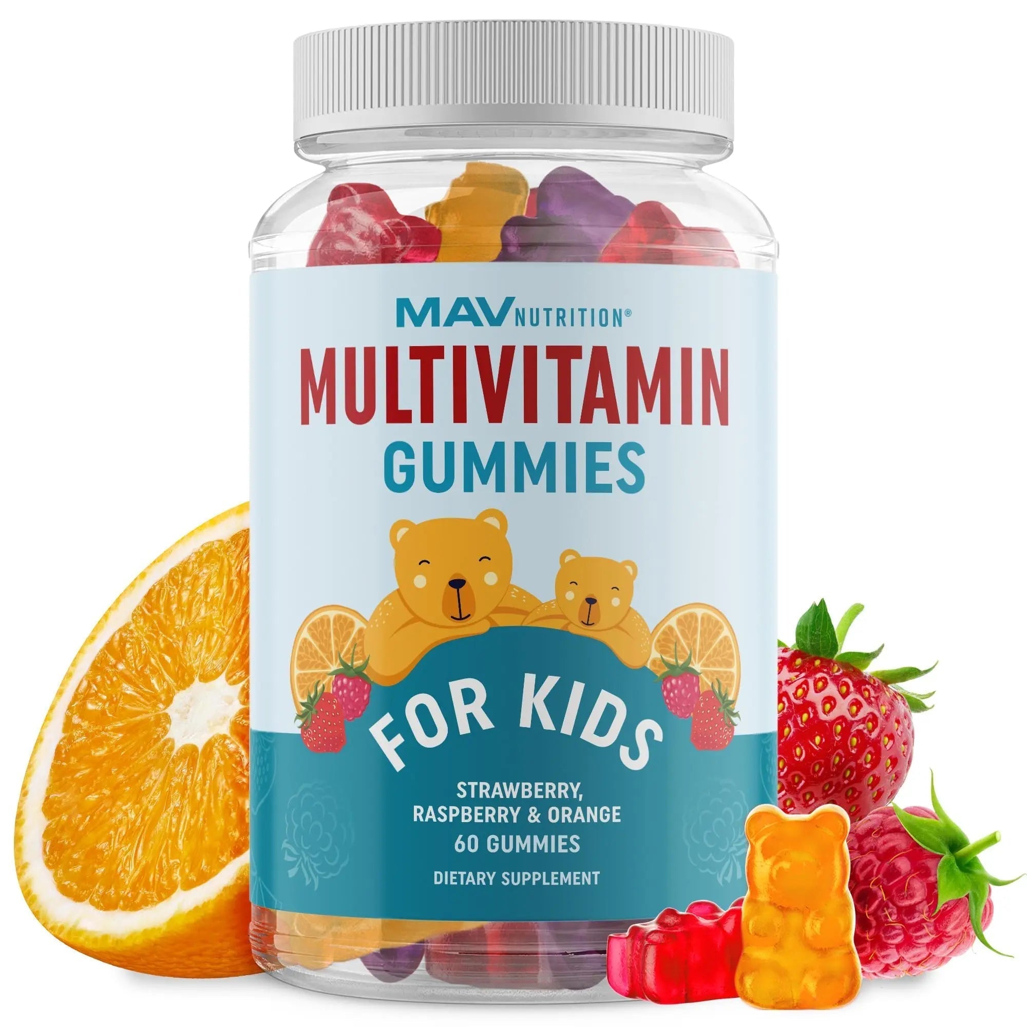 Kids Multivitamin Gummies | Vitamins A, B, C, D & Zinc for Immunity, Growth & Development | Daily Multivitamins for Children Ages 2+ | MAV NUTRITION uk supplements