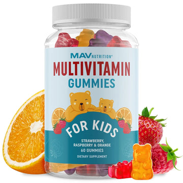 Kids Multivitamin Gummies | Vitamins A, B, C, D & Zinc for Immunity, Growth & Development | Daily Multivitamins for Children Ages 2+ | MAV NUTRITION uk supplements