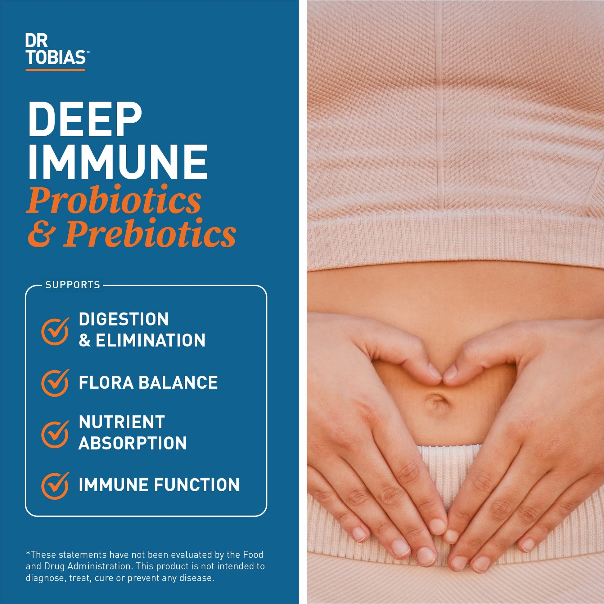 Dr. Tobias Deep Immune Probiotics & Prebiotics - Dual Action Digestion & Immune Support with PreforPro Prebiotics & Spore Forming Probiotics for Women & Men - 120 Capsules (60 Servings) Dr. Tobias uk supplements