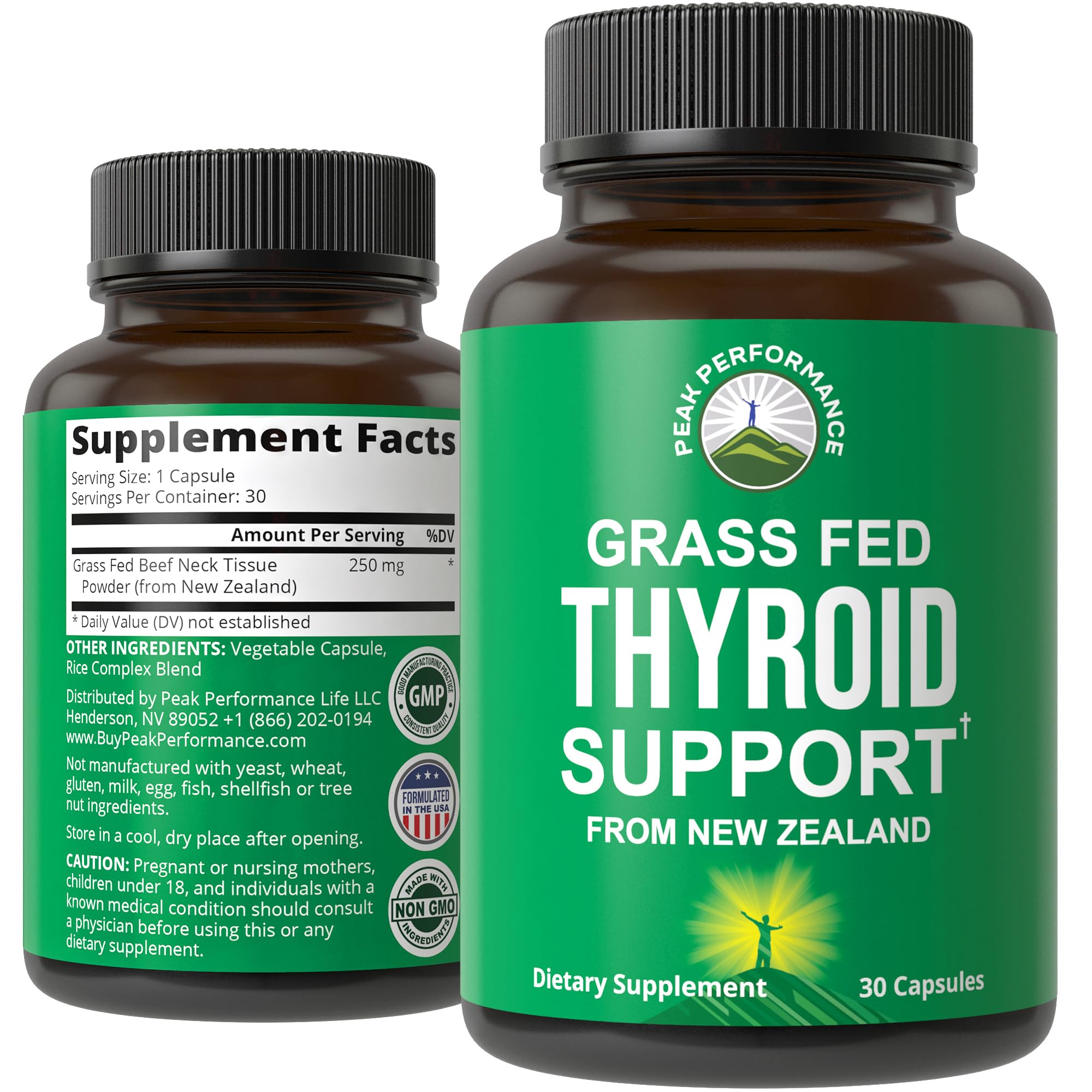 Raw Desiccated Thyroid Supplement. Grass Fed New Zealand Beef Neck & Thyroid Gland Capsules for Women and Men. Ancestral Living Ethically Sourced Bovine Supplements for Energy and Metabolism Support Peak Performance uk supplements