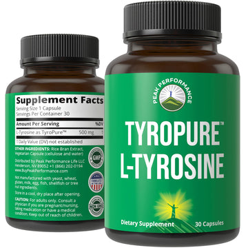 TyroPure L Tyrosine Supplement. More Bioavailable, Cleaner Version of L-Tyrosine. Vegan, Naturally Fermented 500mg Capsules for Mental Clarity, Dopamine. Mood Support for Women and Men Peak Performance uk supplements
