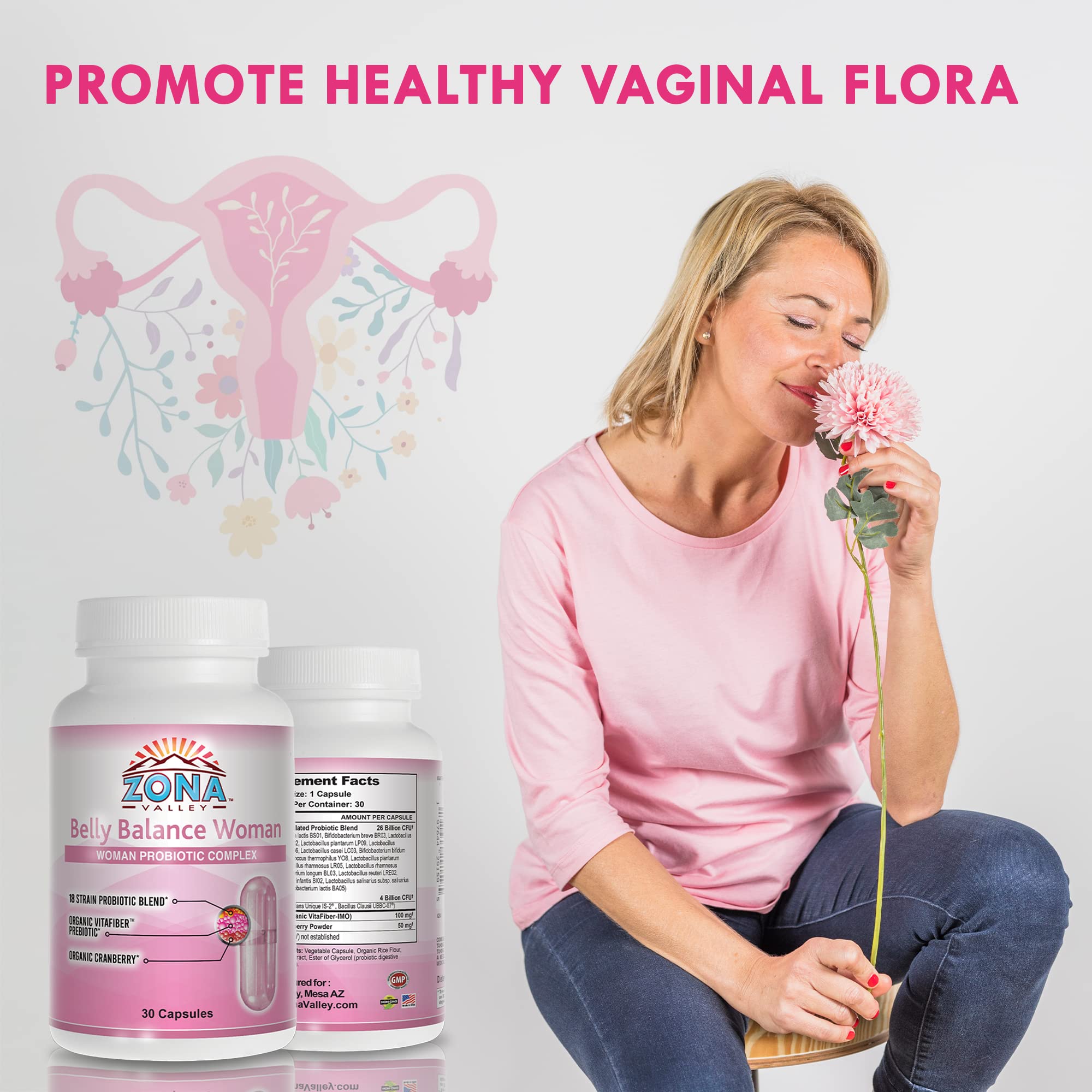 Zona Valley Belly Balance Woman 30 Capsules - Prebiotic and Microencapsulated probiotic Zona Valley uk supplements