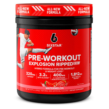Six Star Pre-Workout Explosion Ripped 2.0 Watermelon - Endurance Powder with Caffeine Six Star uk supplements