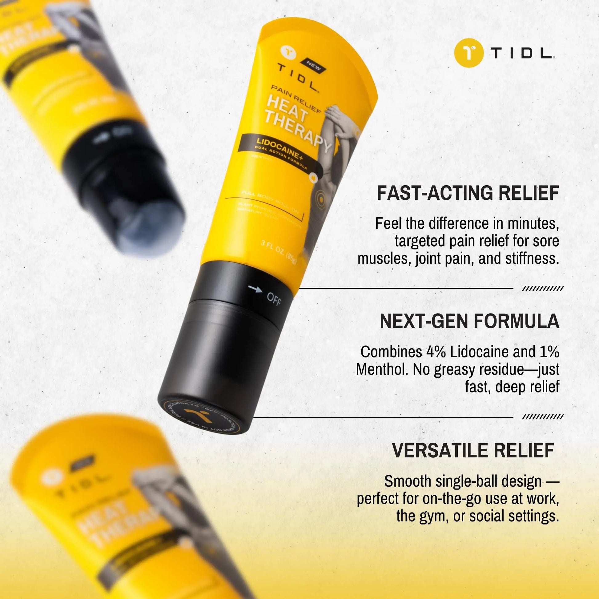 TIDL - Pain Relief Roll On - Fast-Acting Relief on Lower Back, Knee, Neck, Joint & Nerve Pain - Works for Post Workout, Sport & Muscle Recovery - Cooling, Topical, Lidocaine, Menthol (3oz, 1-Pack) TIDL uk supplements