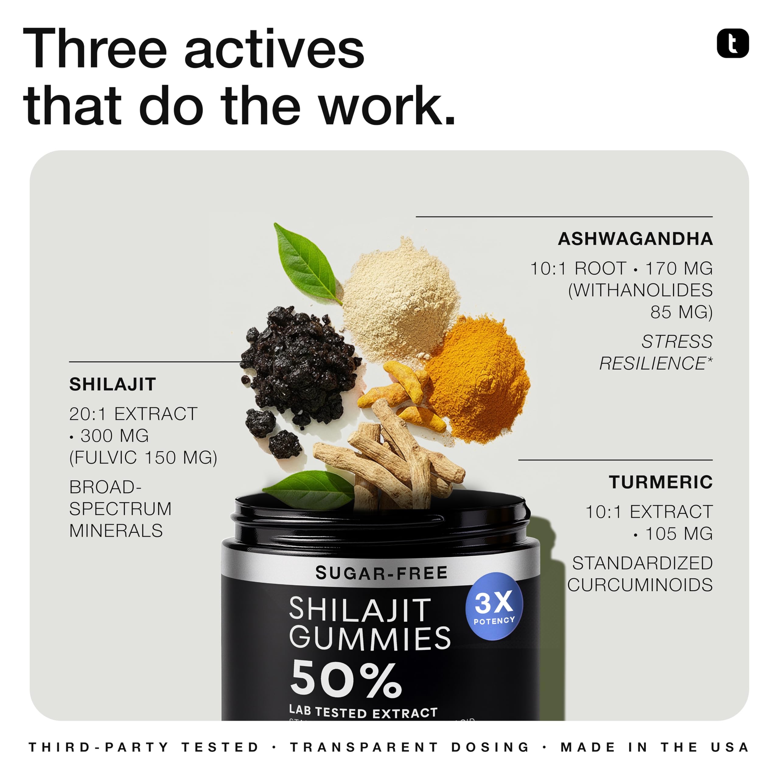 Shilajit Gummies 6000mg Equivalent (3X Stronger) – Himalayan Sourced + Ashwagandha + Turmeric – Lab Tested Toniiq uk supplements
