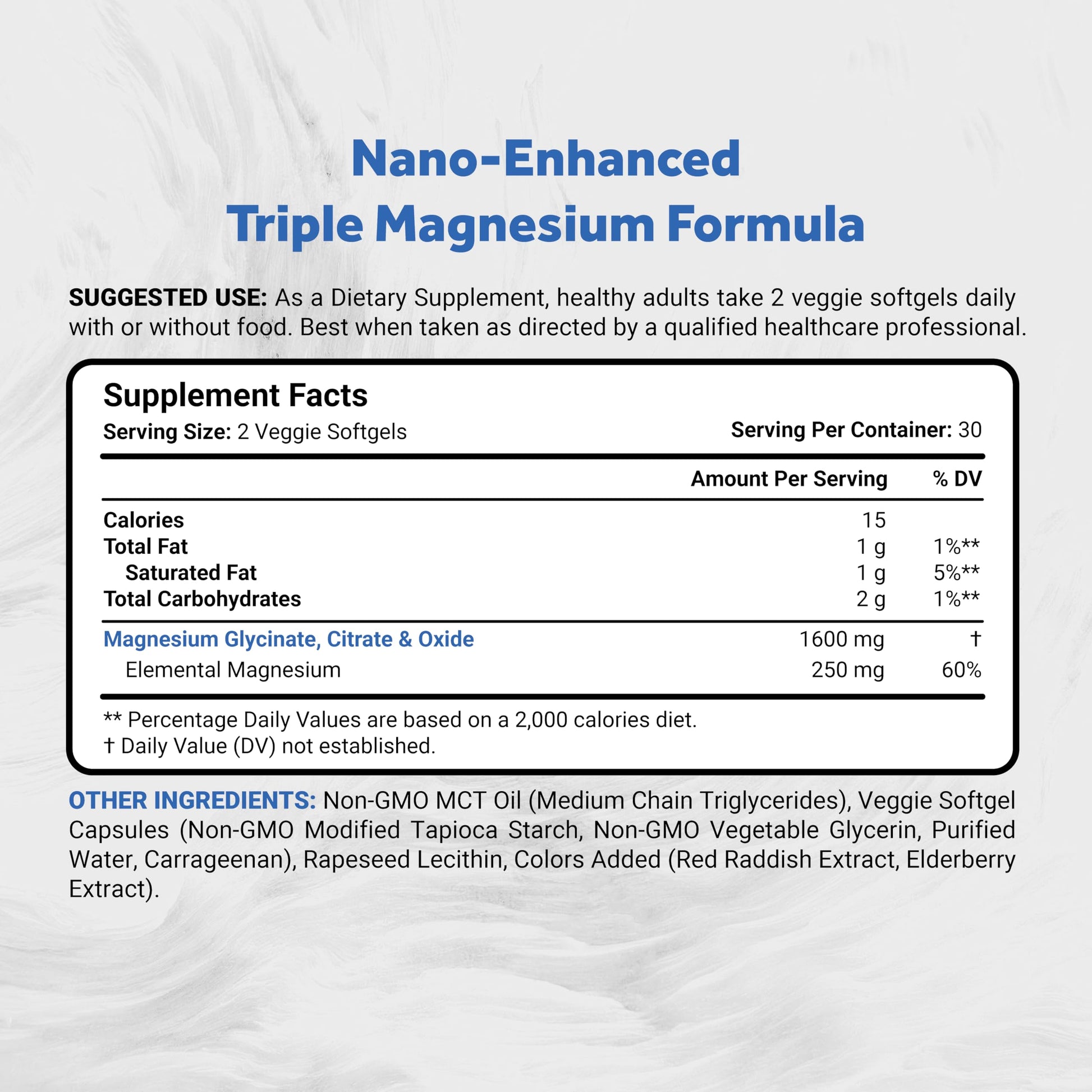 Naturalis Vegan Triple Magnesium Complex | Chelated Glycinate, Citrate & Oxide 1600mg Delivers 250mg Elemental Magnesium | Easily Absorbed for Stress, Muscle, Heart, Bone Support* | 60 Softgels Naturalis uk supplements