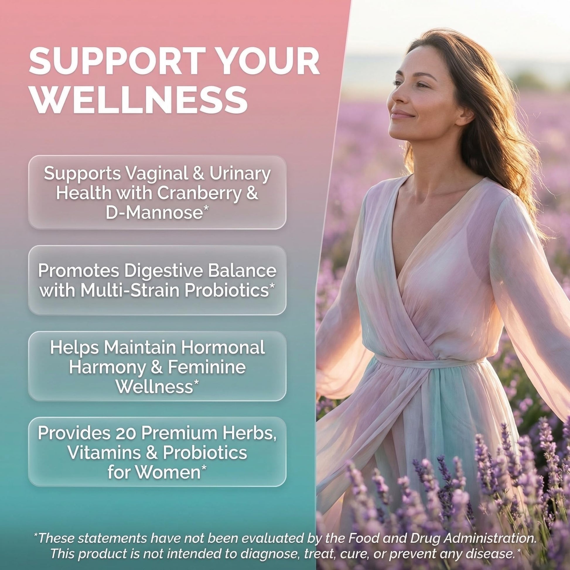 Clean Nutraceuticals Probiotics for Women with D Mannose, Cranberry Extract, Wild Yam, Chasteberry - 20 Probiotic and Prebiotic Strains - PH Balance, Womens Probiotic for Digestive Health - 60 Count Clean Nutraceuticals uk supplements
