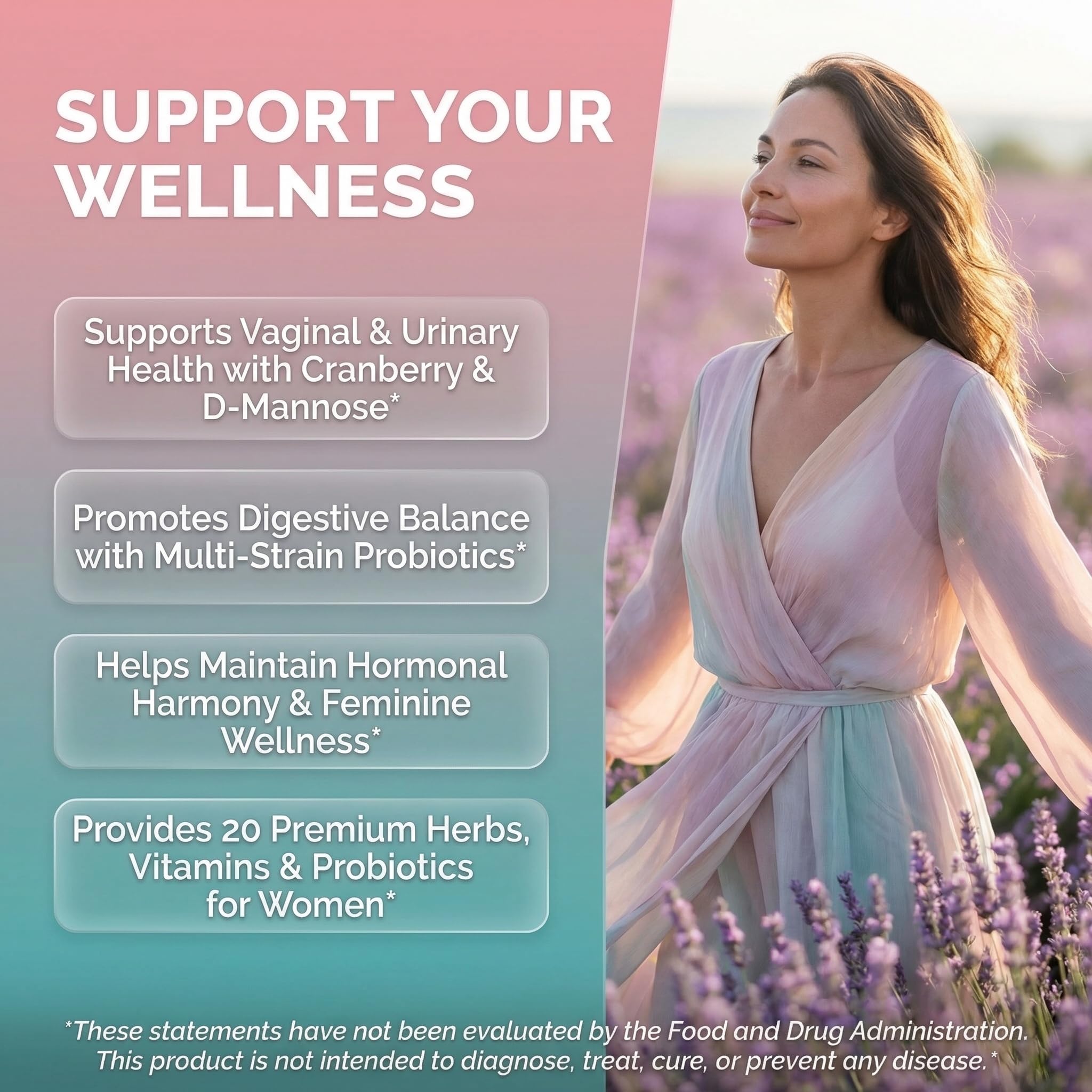 Clean Nutraceuticals Probiotics for Women with D Mannose, Cranberry Extract, Wild Yam, Chasteberry - 20 Probiotic and Prebiotic Strains - PH Balance, Womens Probiotic for Digestive Health - 60 Count Clean Nutraceuticals uk supplements