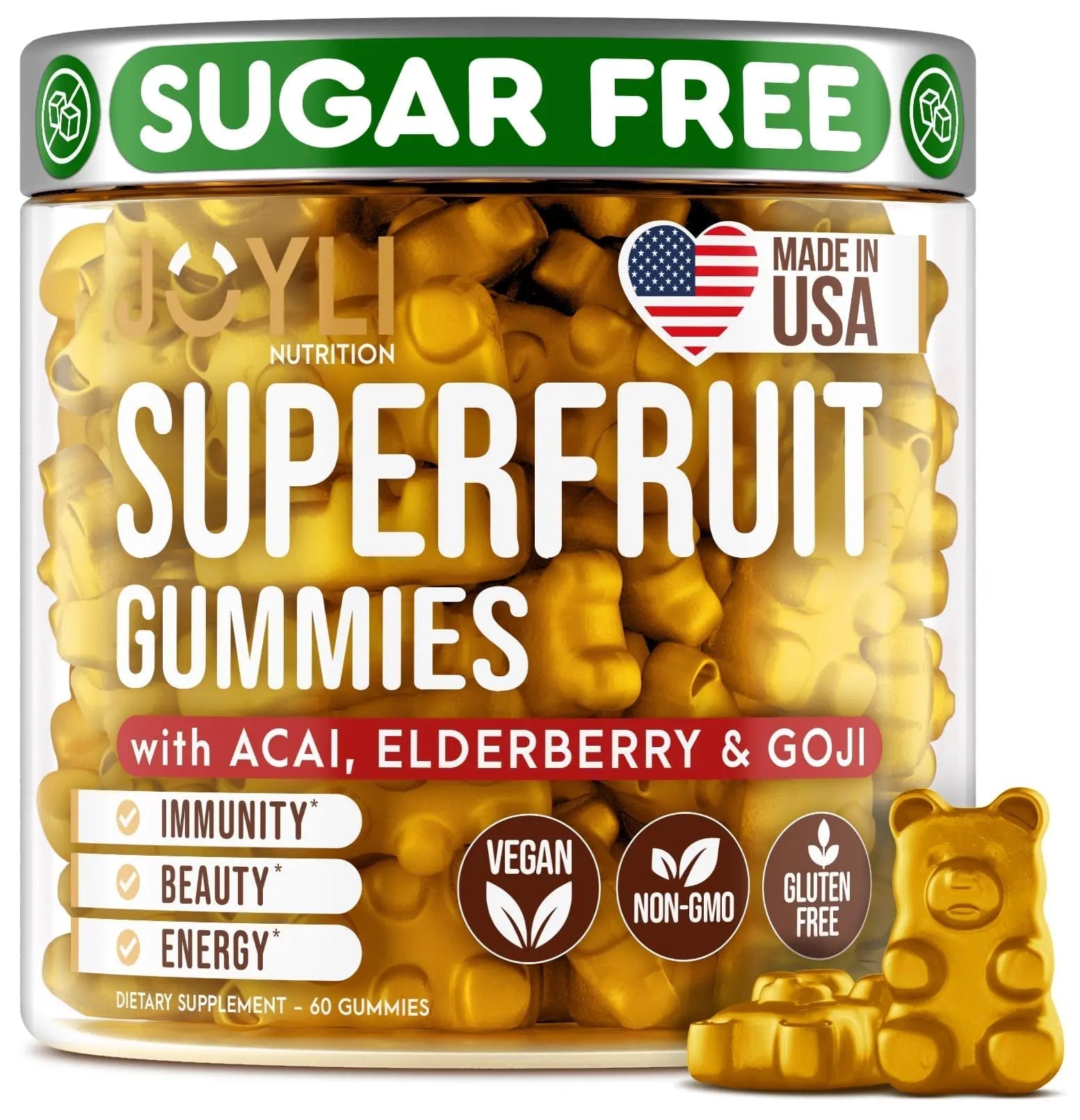 Joyli Superfruit Gummies - Sugar-Free Fruit Multivitamin Gummies for Adults - Natural JOYLI Nutrition uk supplements