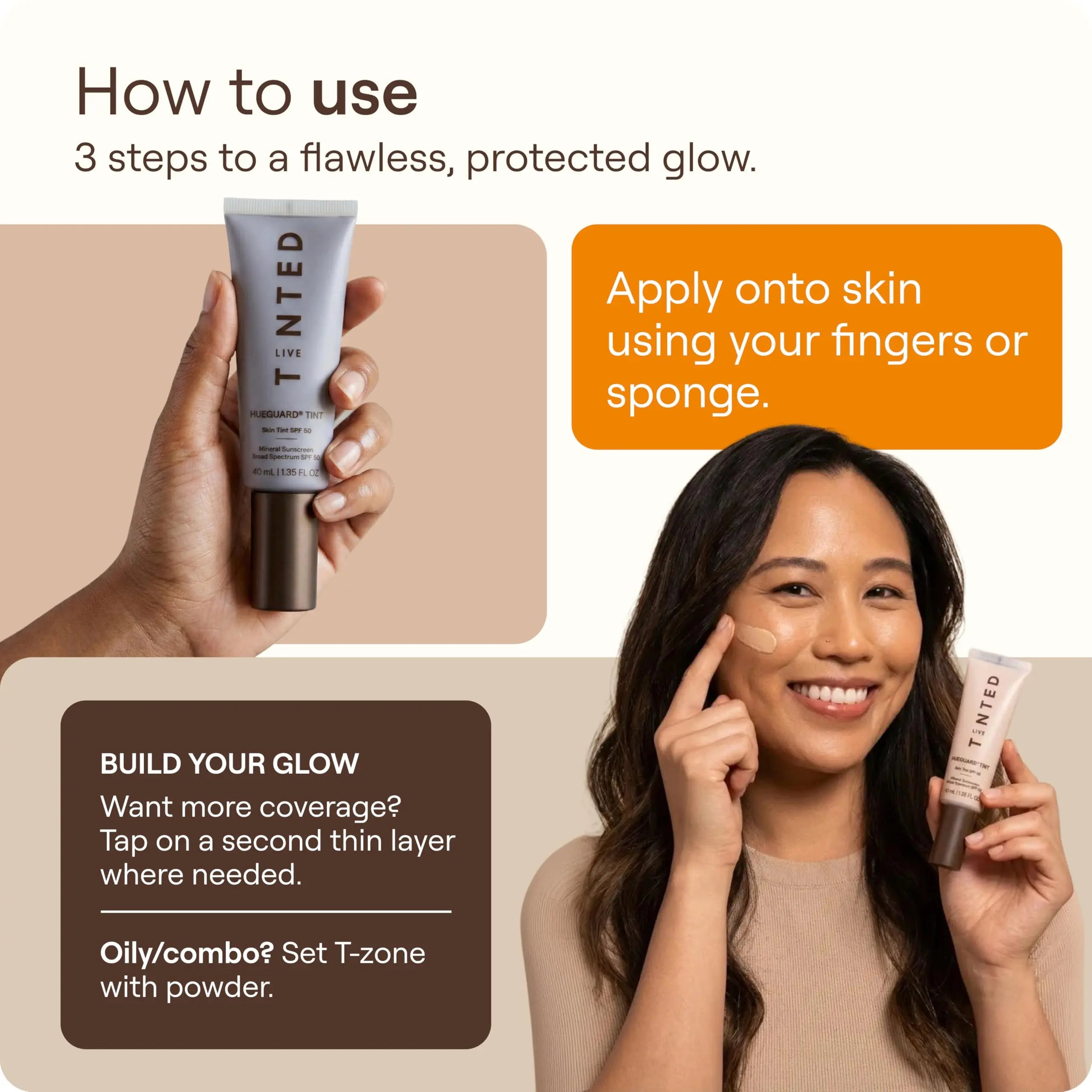 Live Tinted Hueguard Skin Tint SPF 50 - Tinted Mineral Sunscreen with Light-Medium Buildable Coverage With a Hydrating and Radiant Finish - Water and Sweat Resistant, 1.35 fl oz - Shade 10 Live Tinted uk supplements