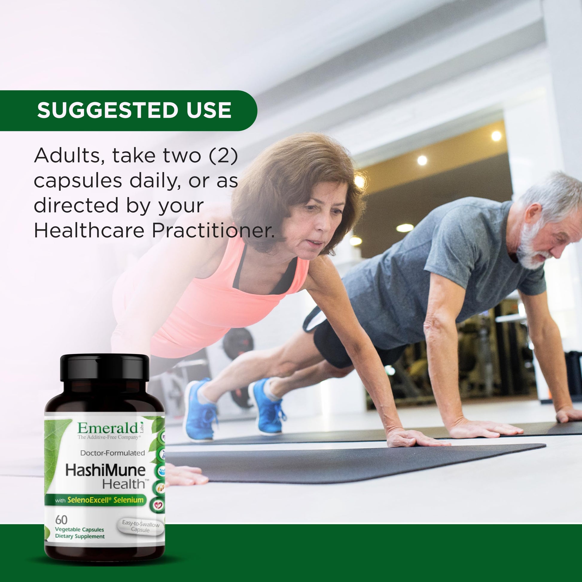 Emerald Labs HashiMune Health - Vegan Thyroid & Immune Support Supplement - Includes SelenoExcell Selenium & Myo-Inositol - 60 Vegetable Capsules (30-Day Supply) EMERALD LABS uk supplements
