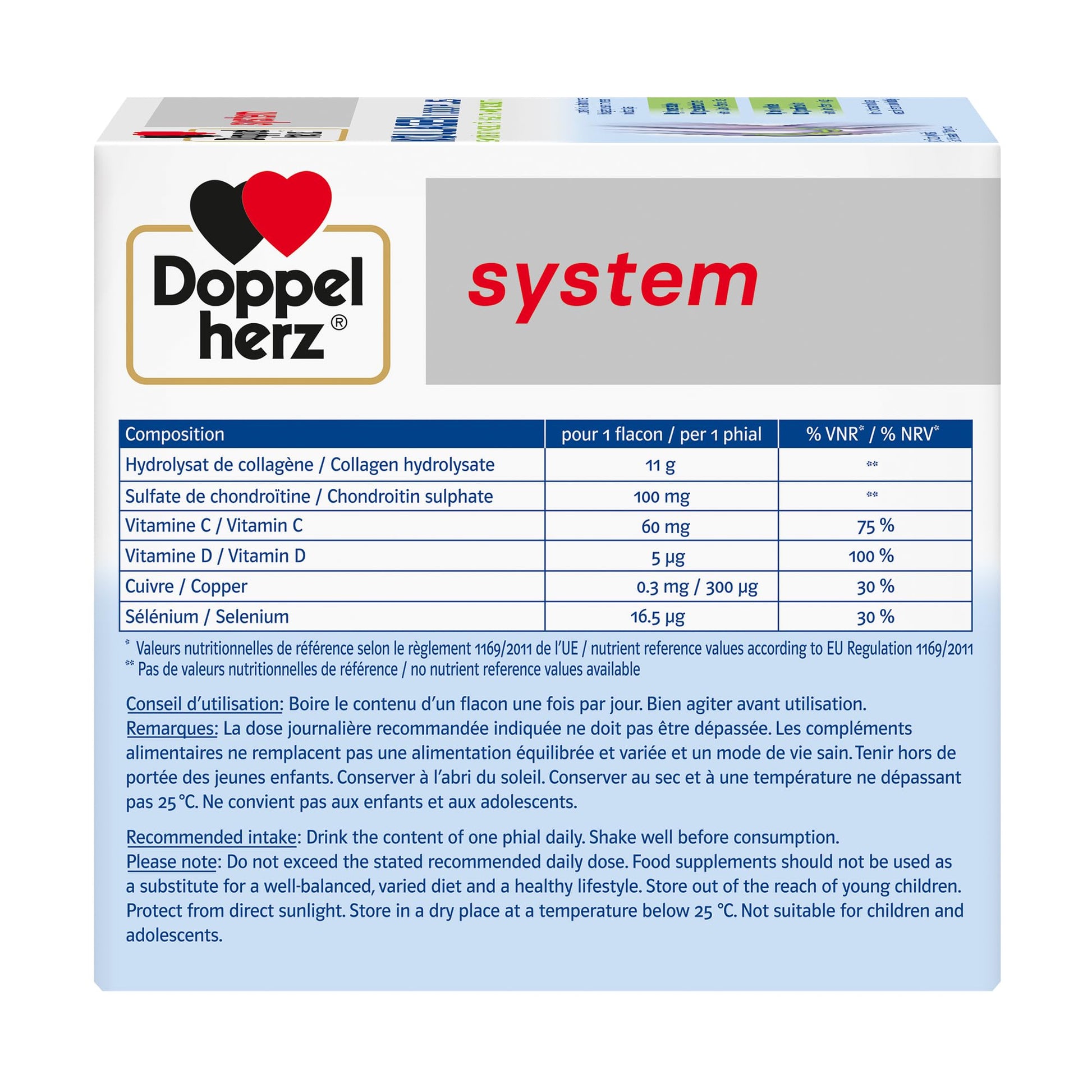 Doppelherz - Kollagen 11000 Plus - Collagen hydrolysate, chondroitin Sulphate, Vitamins C and D and Trace Elements Doppelherz uk supplements