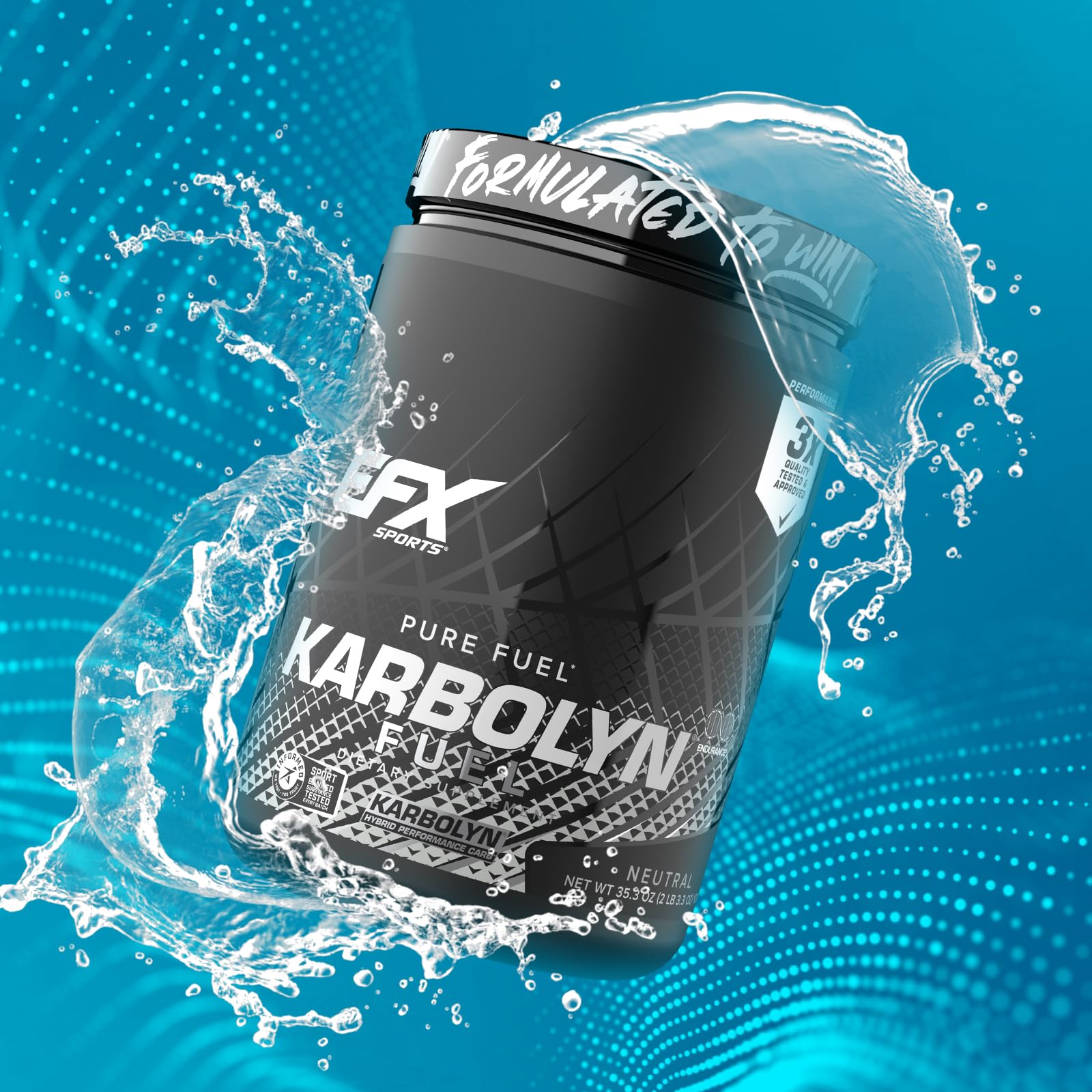 EFX Sports Karbolyn Fuel | Fast-Absorbing Carbohydrate Powder | Carb Load, Sustained Energy, Quick Recovery | Stimulant Free | 20 Servings (Neutral) EFX Sports uk supplements