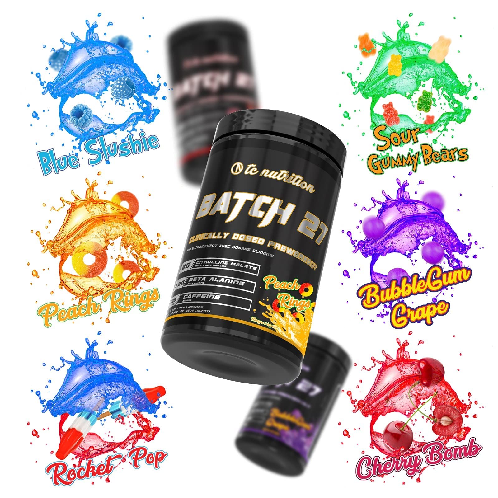 Batch 27 Pre Workout Powder - 8g Citrulline, 3.5g Beta Alanine, 2.5g Betaine, 325mg Caffeine TC Nutrition uk supplements
