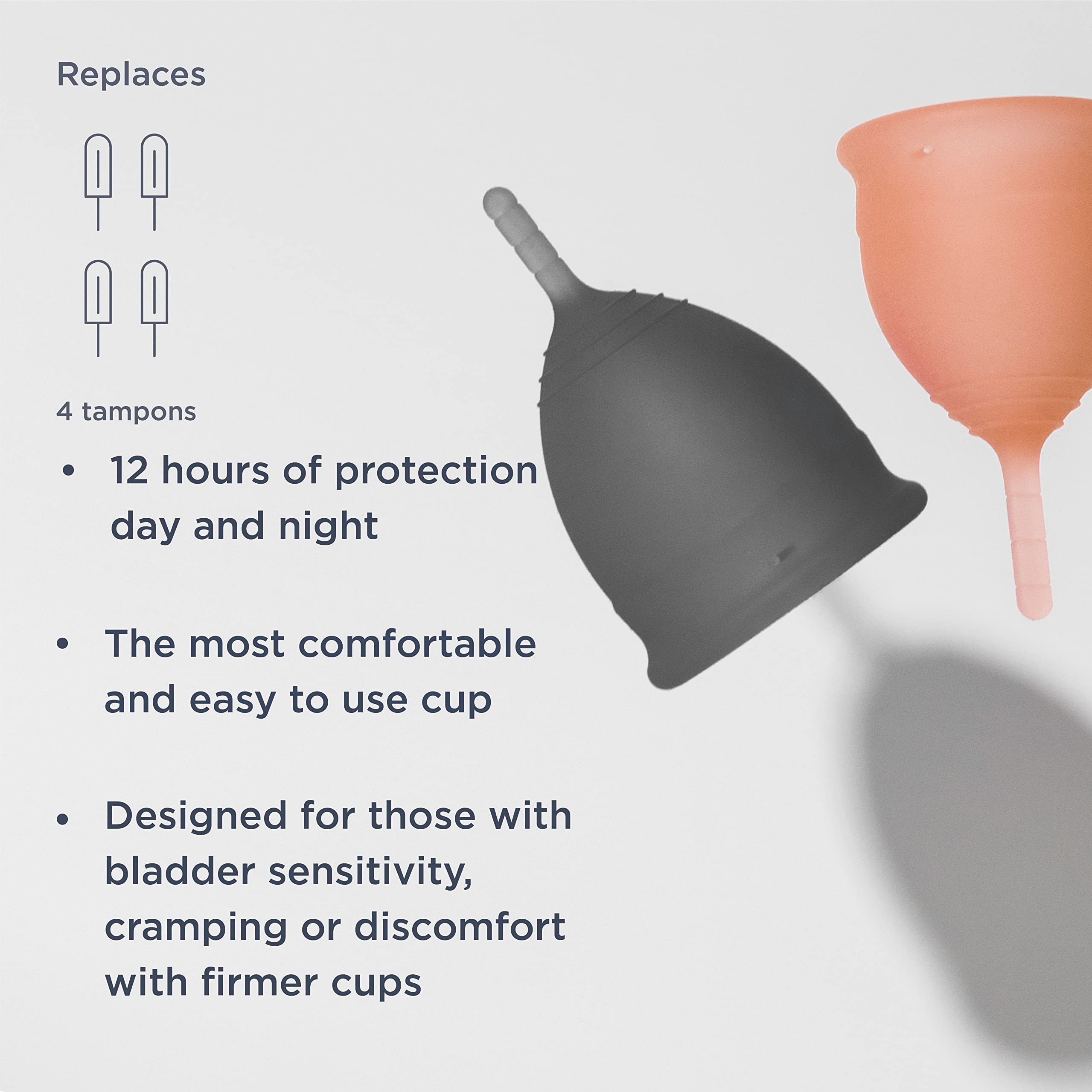 Saalt Soft Menstrual Cup - Best Sensitive Reusable Period Cup - Wear for 12 Hours - Tampon and Pad saalt uk supplements