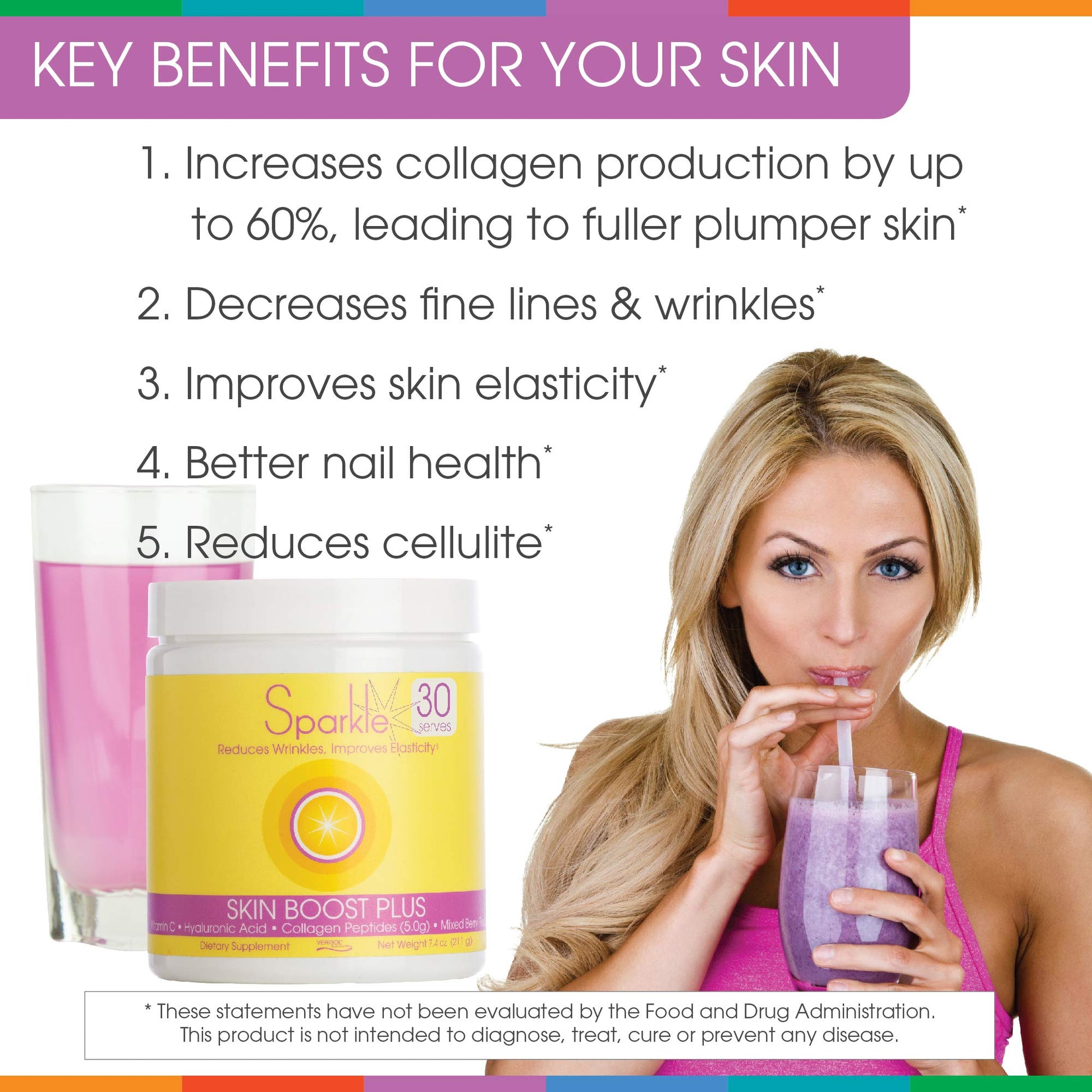 Hydrolyzed Collagen Powder - Sparkle Skin Boost Plus (Tropical Coconut Pineapple) Sparkle Collagen uk supplements