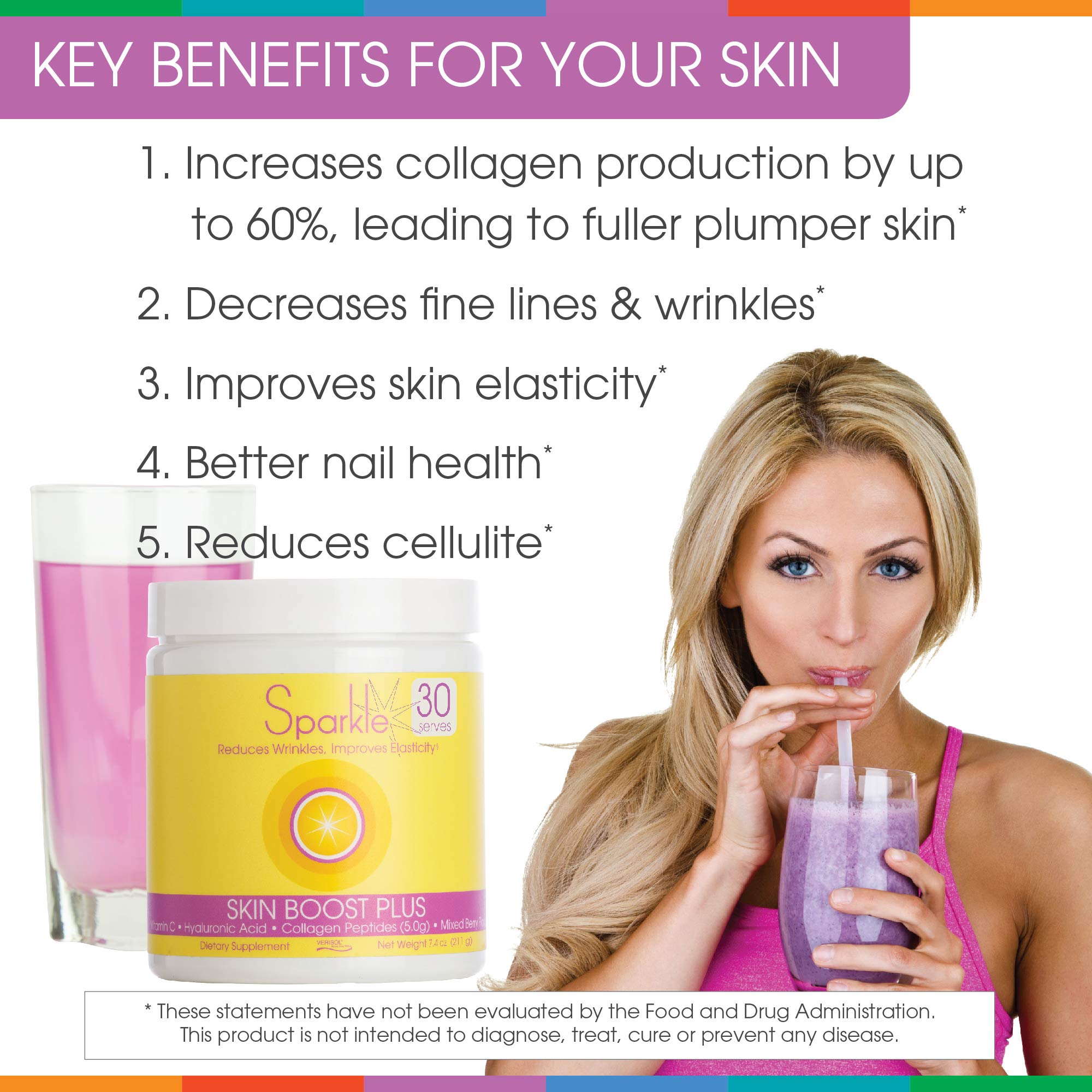 Hydrolyzed Collagen Powder - Sparkle Skin Boost Plus (Tropical Coconut Pineapple) Sparkle Collagen uk supplements