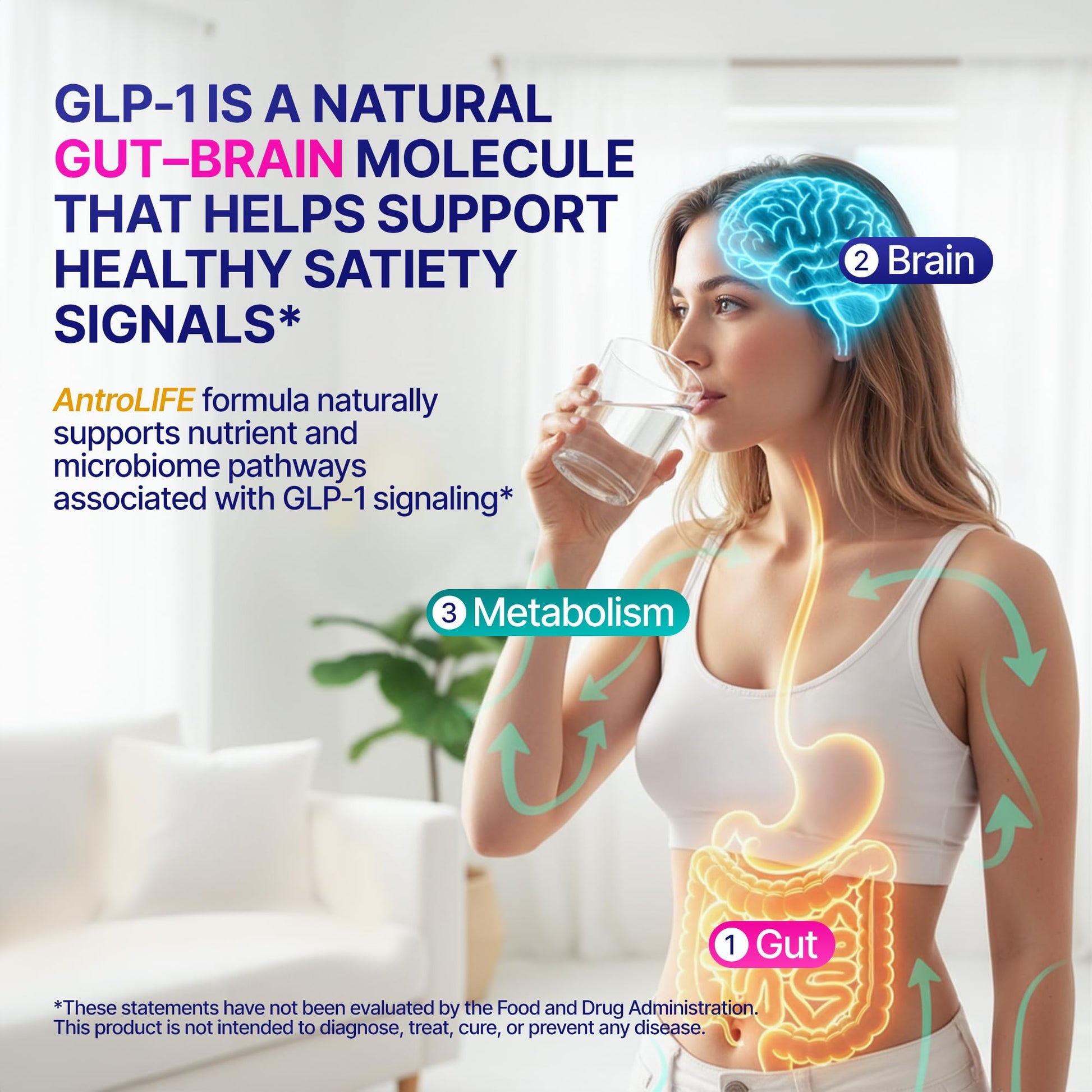 GLP-1 Support – Akkermansia Postbiotic 10B TFU + Berberine HCl 250 mg | 18-Ingredient System | Appetite, Mood & Metabolic Support | Inulin-Free | Saffron, NAD+ Cofactors | 3 Pack | 90-Day Supply ANTROLIFE uk supplements
