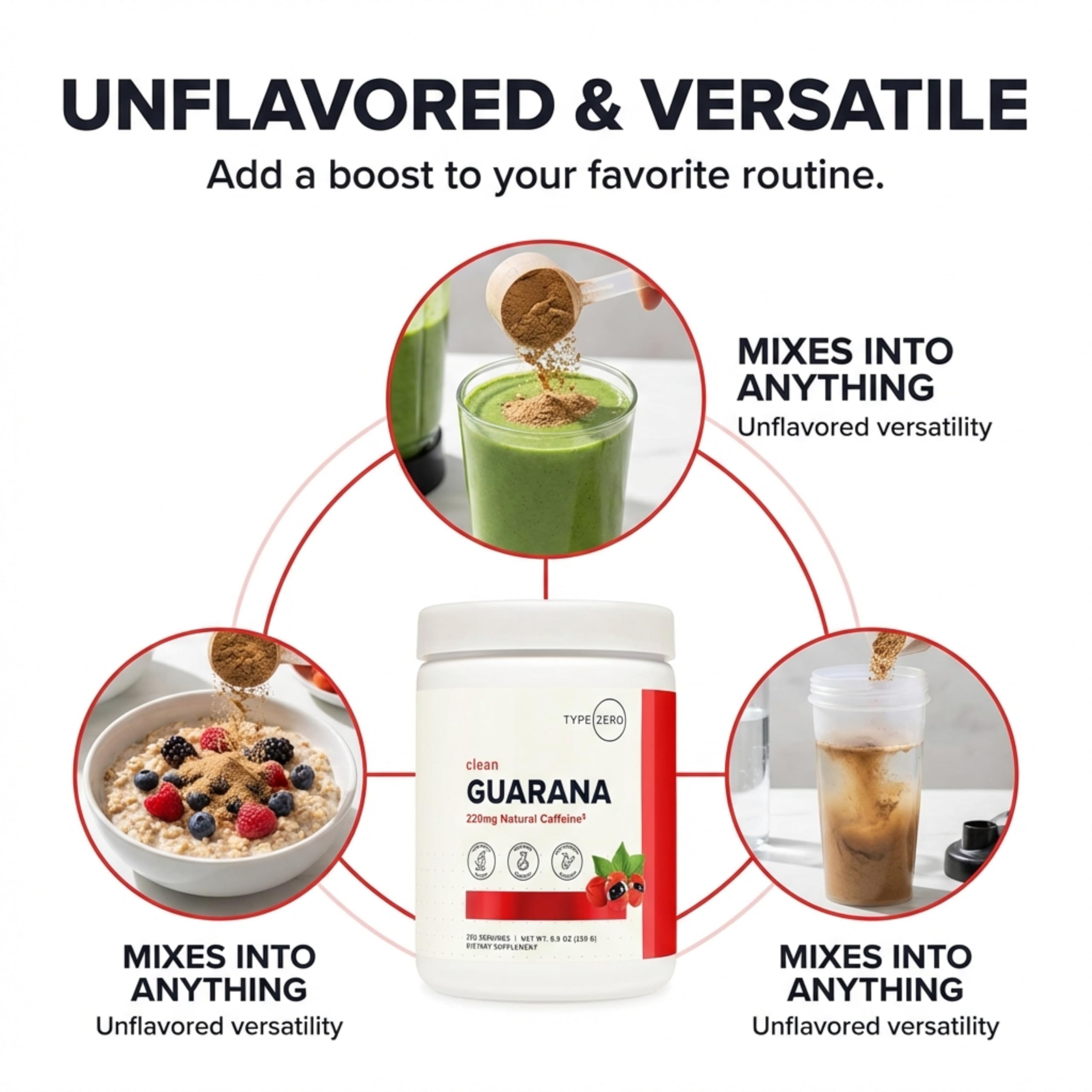 Type Zero Clean Guarana Powder Drink Mix (250 Servings, Unflavored) - 220 MG Caffeine Per Serving, Natural Caffeine, Non GMO, Gluten Free Type Zero uk supplements