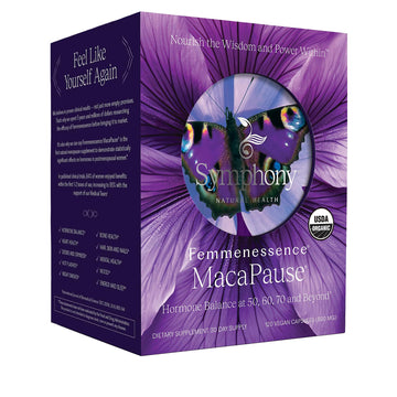 Femmenessence® MacaPause® – Clinically Proven Postmenopausal Organic Vegan Supplement for Natural Hormone Balance, Menopause Symptom Relief, Bone & Heart Health (120 Capsules, 30 Day Supply) Natural Health International uk supplements